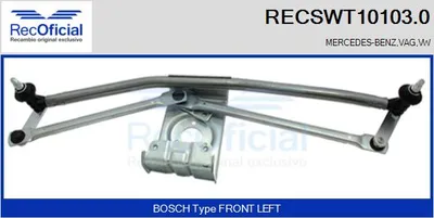 Tringlerie d'essuie-glace Mercedes-Benz SPRINTER 2-t Platform/Chassis · Mercedes-Benz SPRINTER 2-t Van · Mercedes-Benz SPRINTER 2-t Bus
