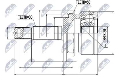 Jeu de joints, arbre de transmission Mitsubishi PAJERO IV · Mitsubishi PAJERO IV Van