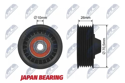 Poulie renvoi/transmission, courroie trapézoïdale à nervu Renault KANGOO / GRAND KANGOO II · Renault KANGOO Express · Renault MEGANE III Hatchback