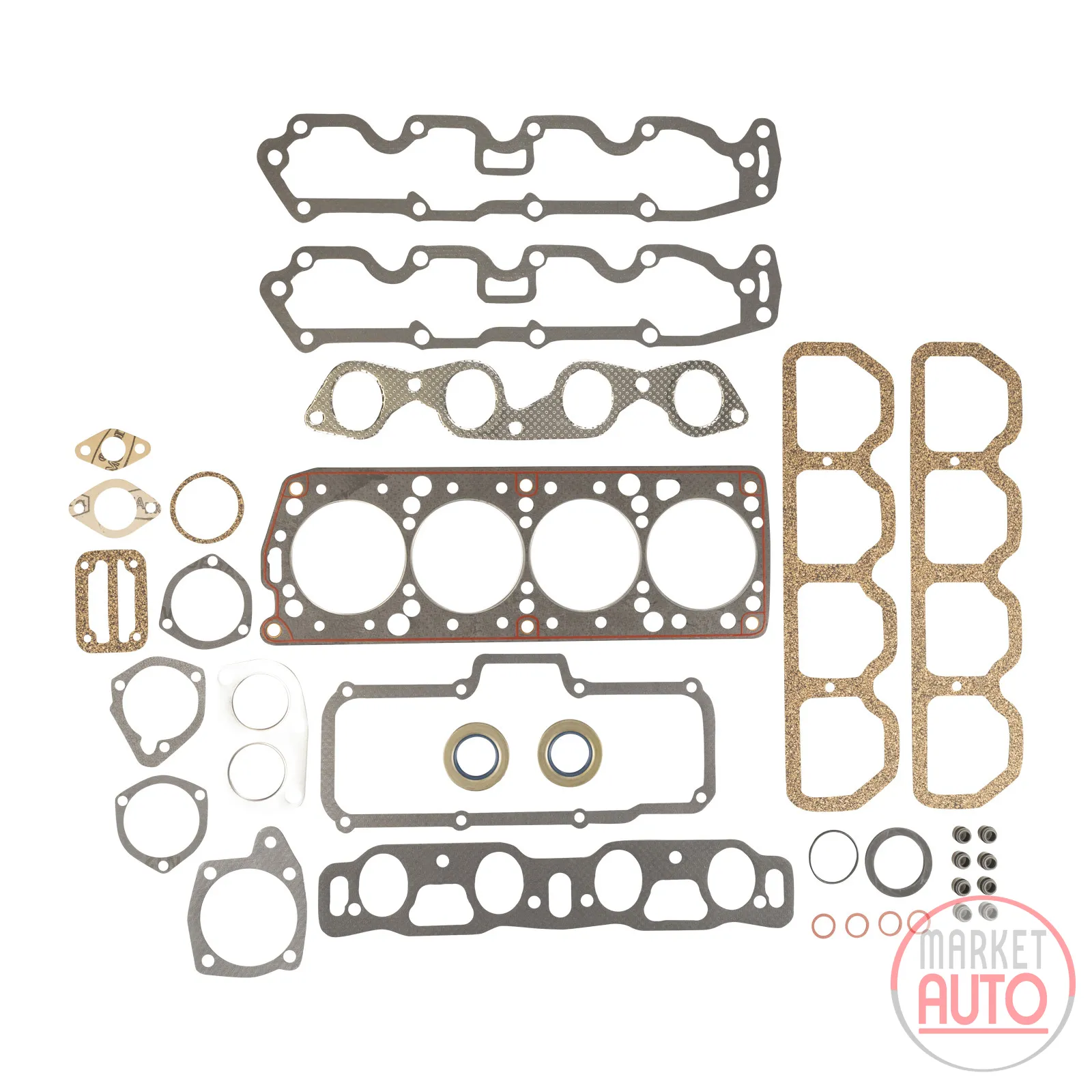 Cylinder head gasket set with shaft seal