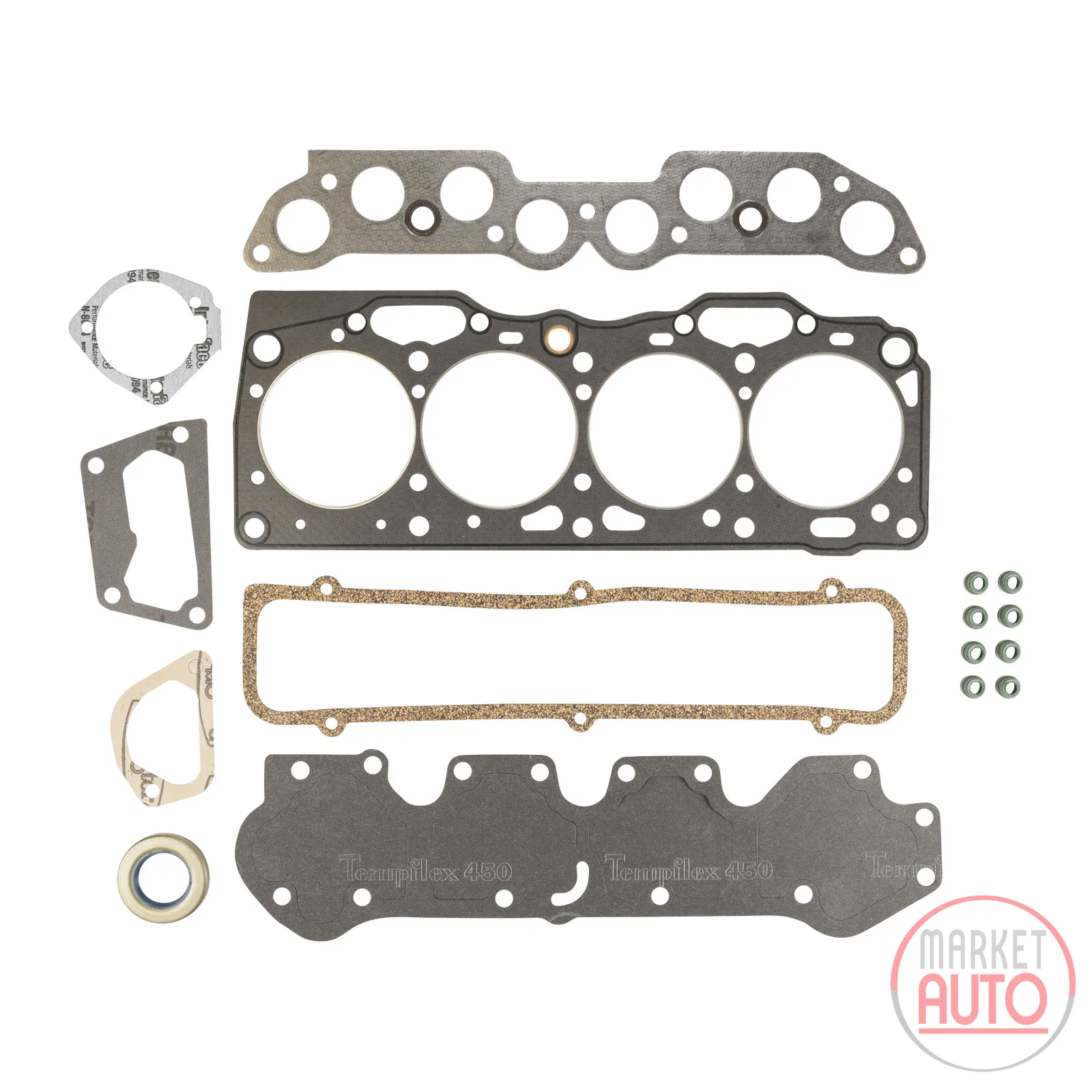 Cylinder head gasket set with shaft seal