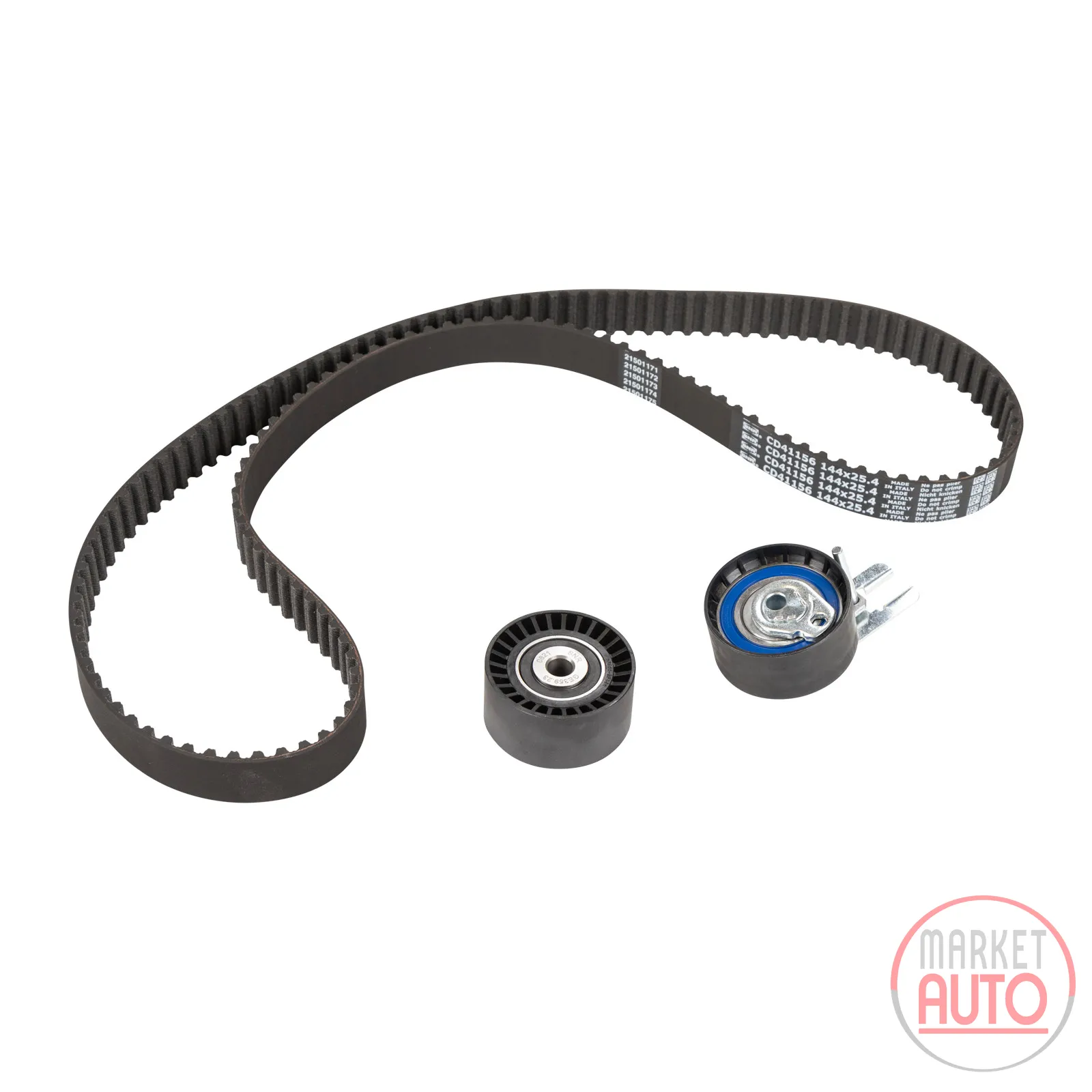 Timing belt set with 2 pulleys