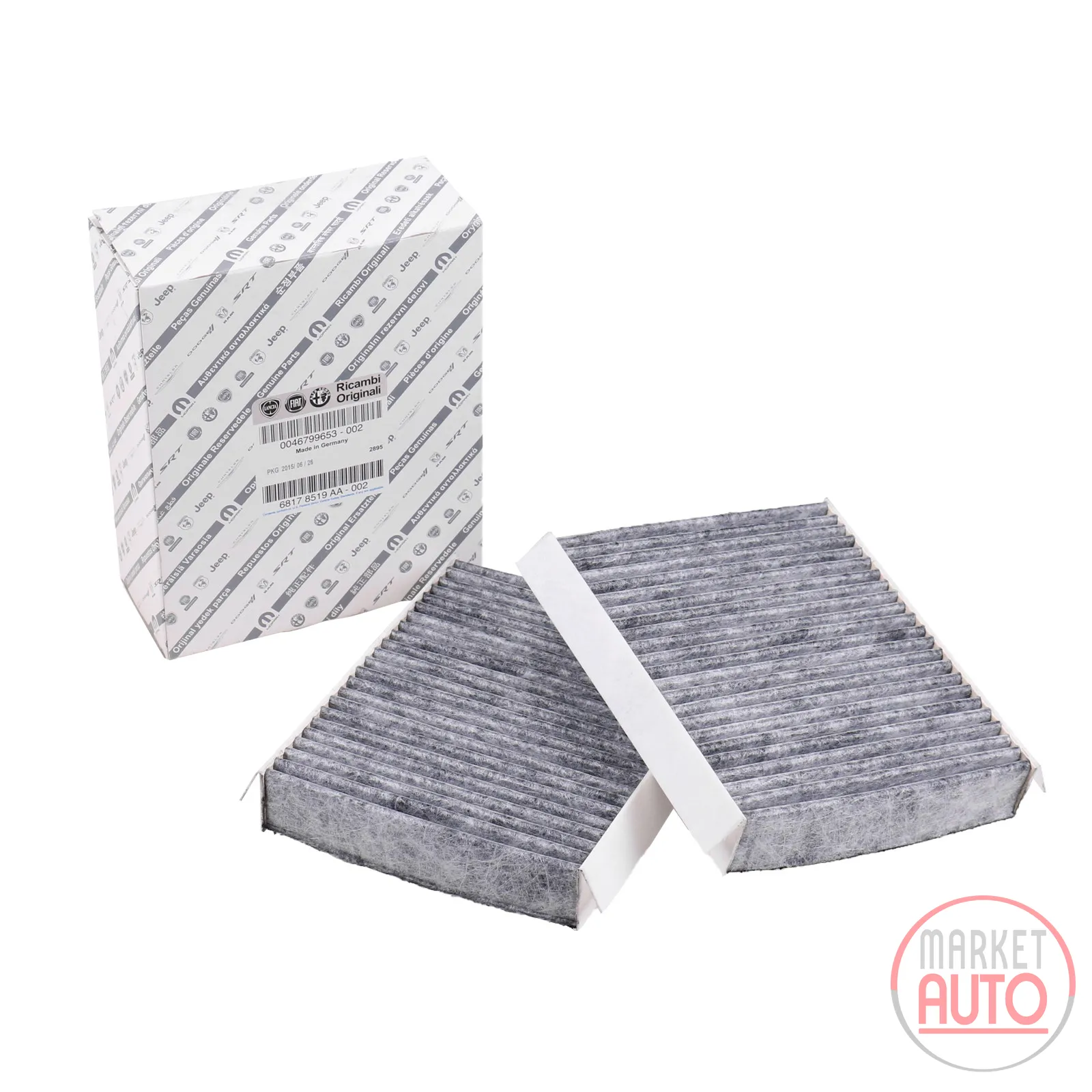 Set of cabin air filters pollen filters