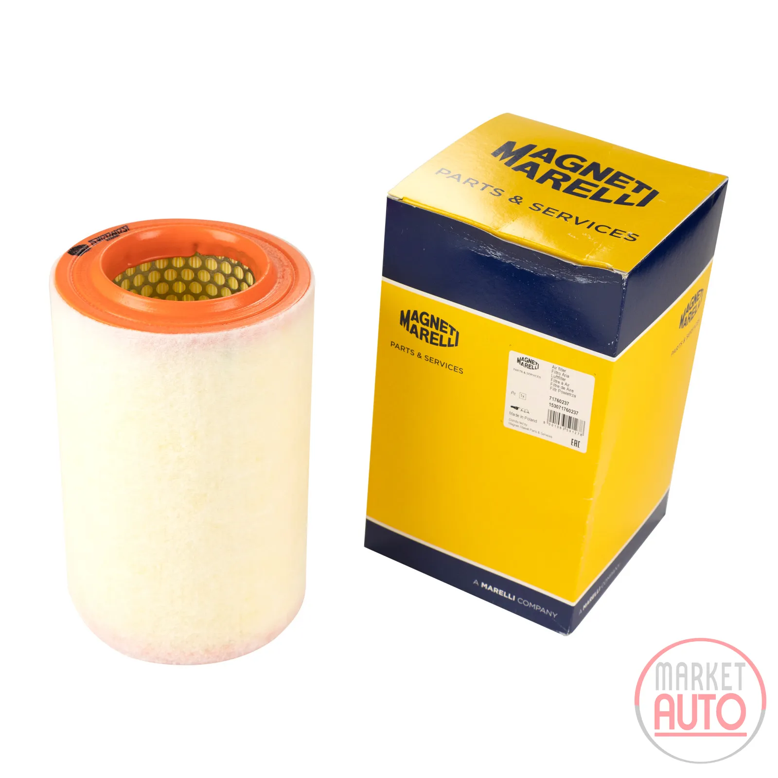 Air filter insert round Magneti Marelli D1=145 D2=93.5 H=241 mm