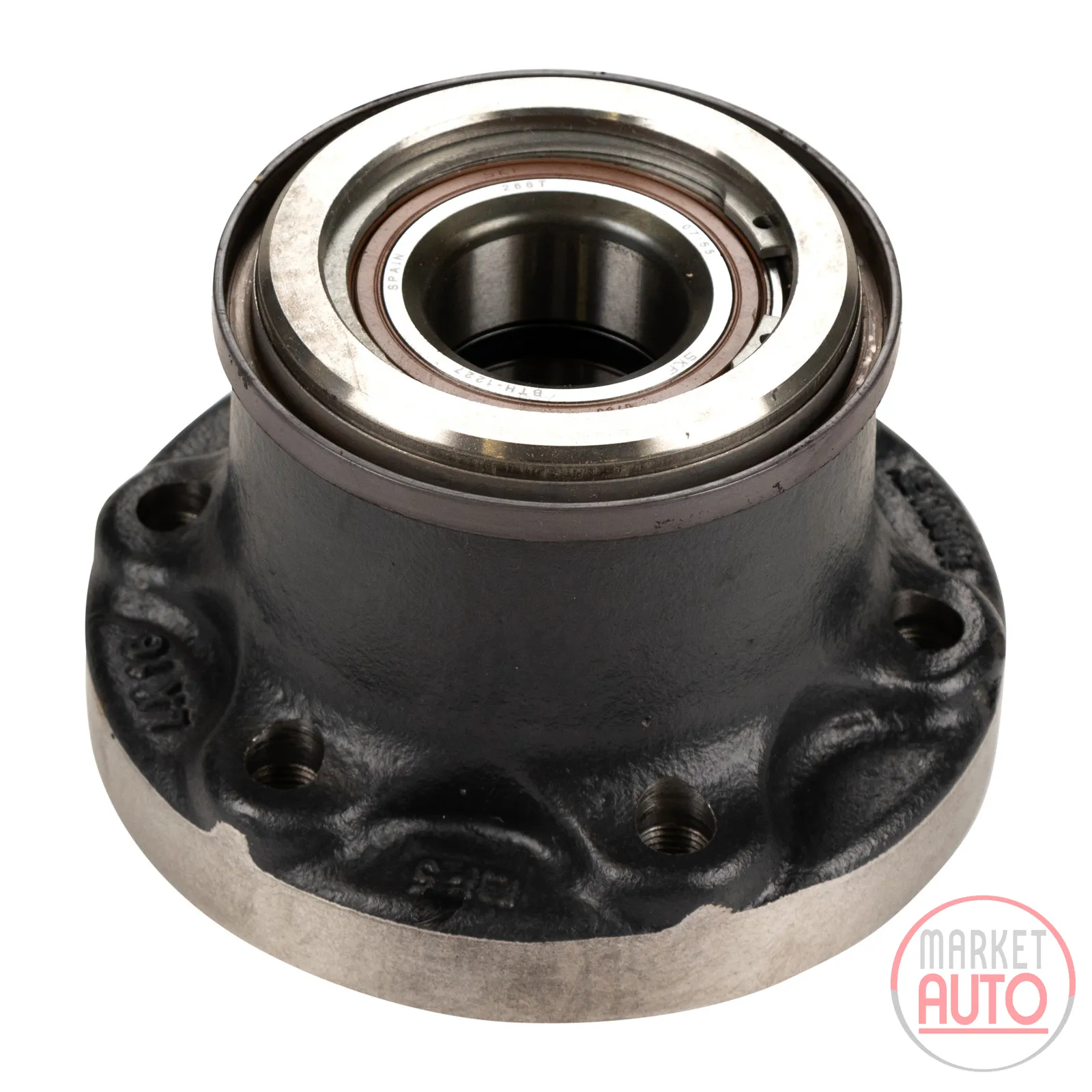 Front wheel hub kit with ABS ring and bearing