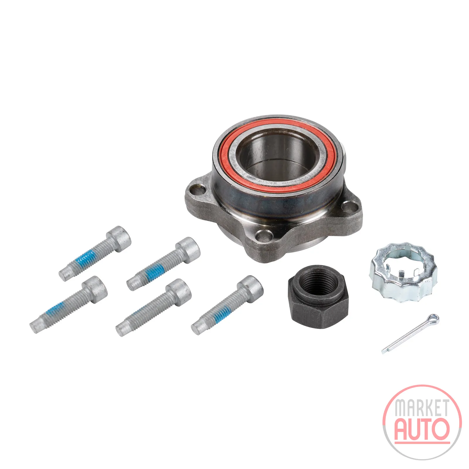 Front wheel bearing kit with ABS sensor ring