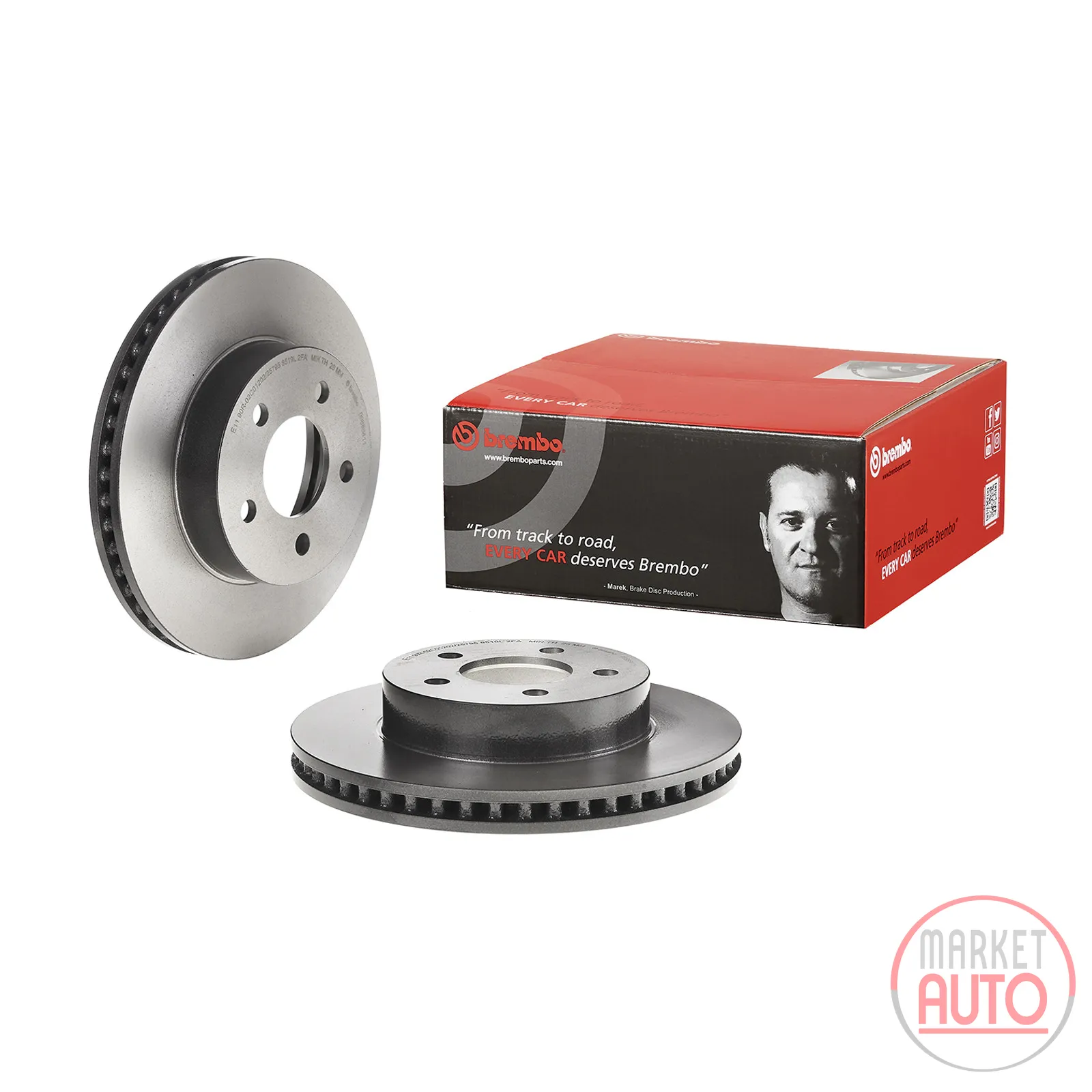 Front brake disc ventilated coated Brembo