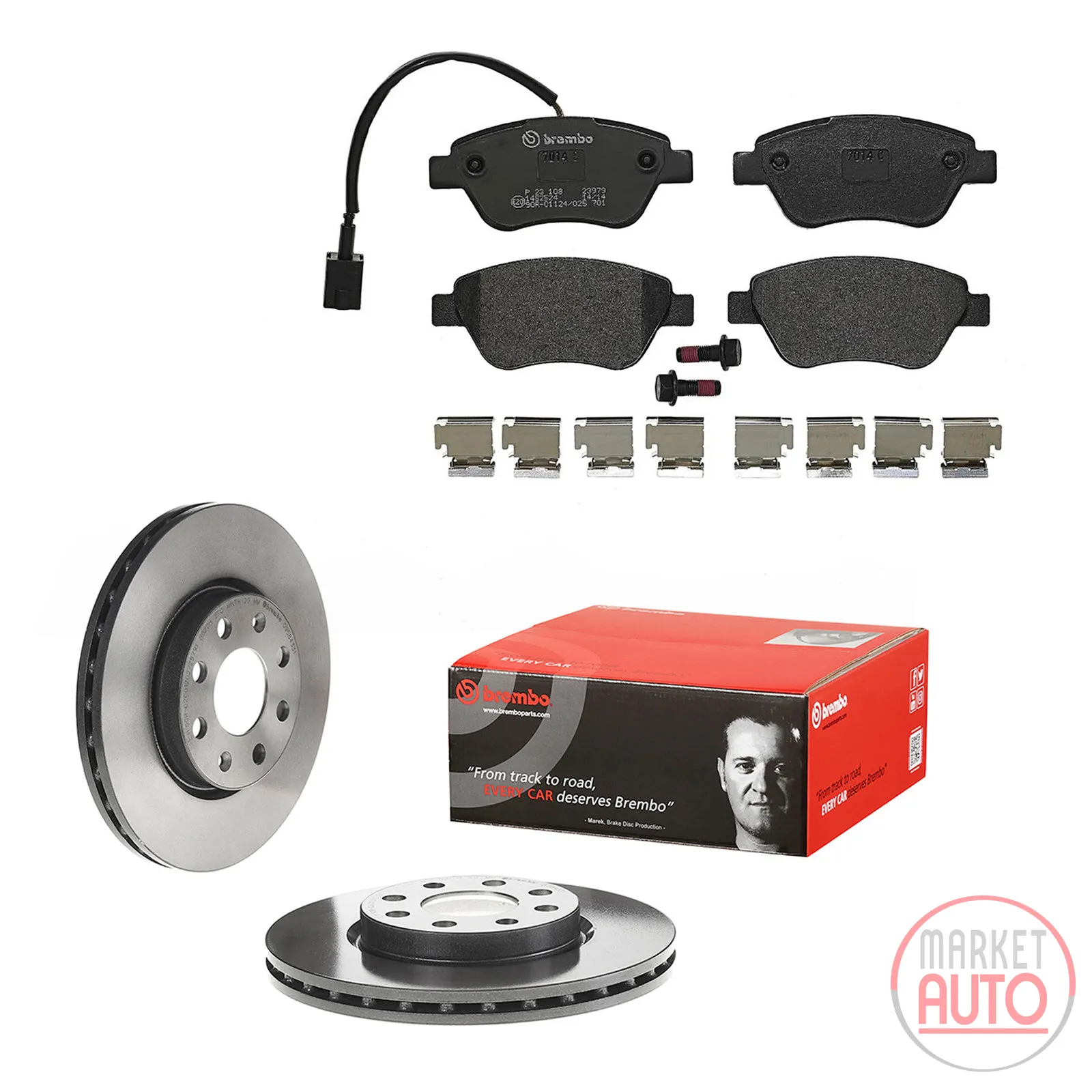 Front brake kit (2 x warning contact)