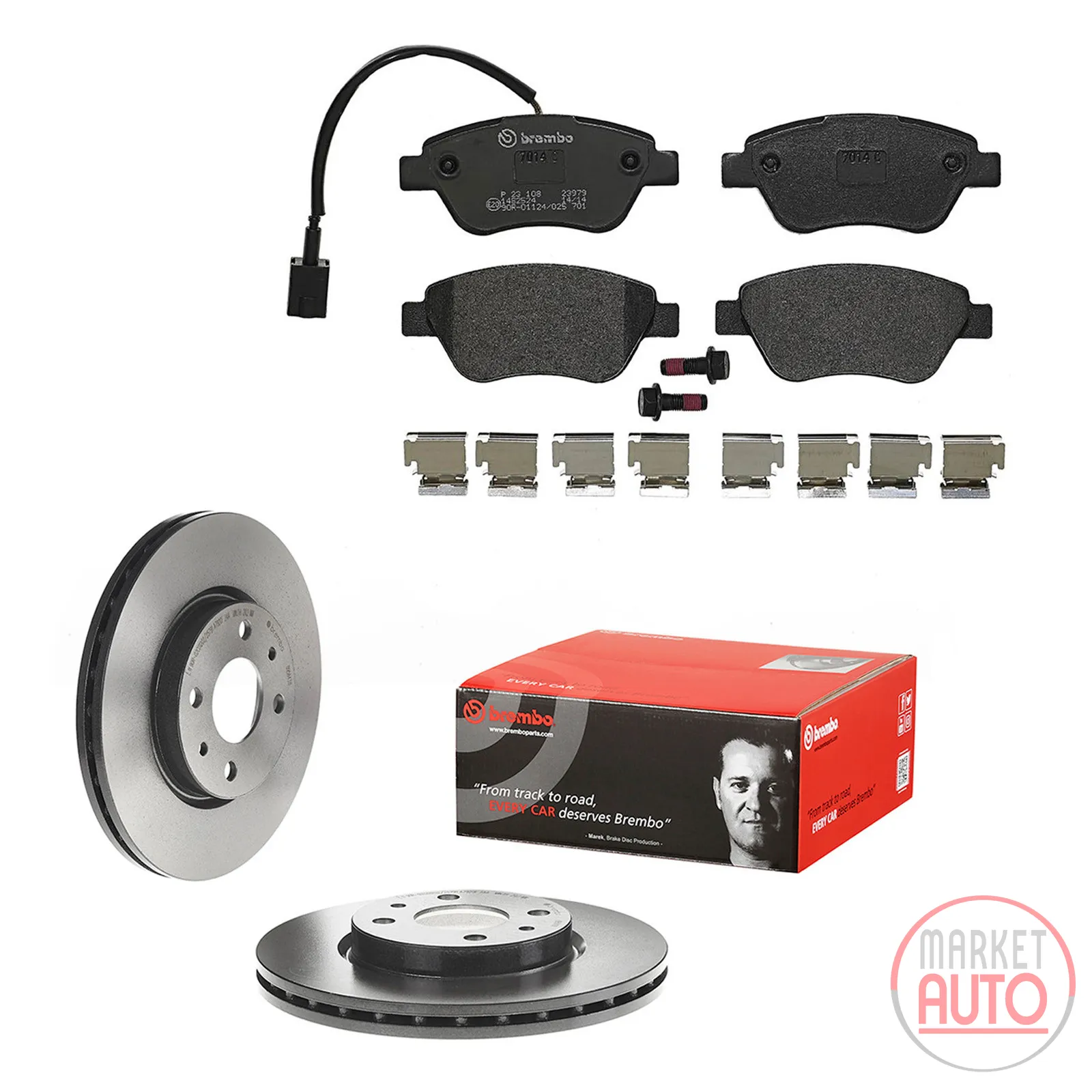 Front brake kit (2 x warning contact)