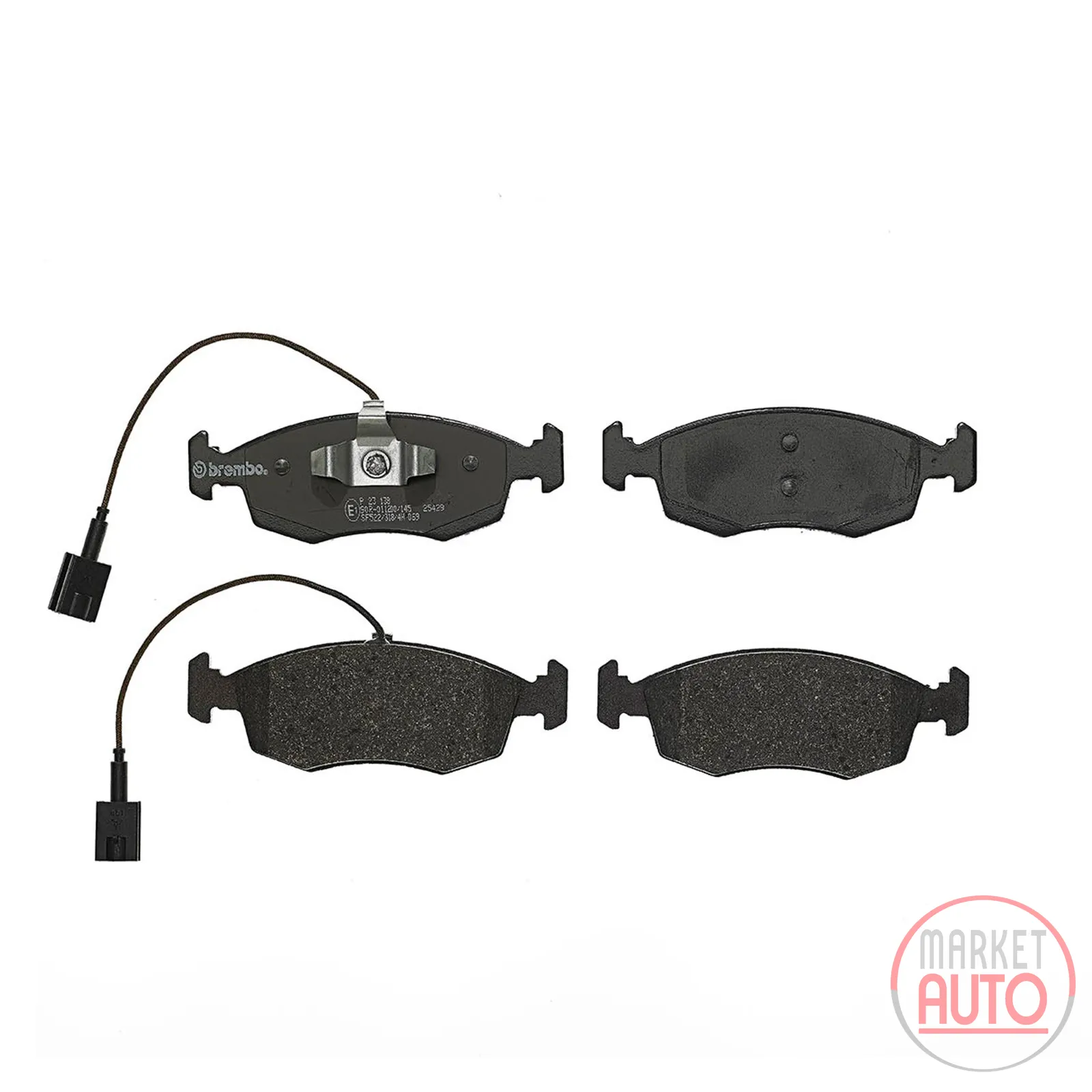 Front brake pads incl. 2x wear warning contacts Brembo