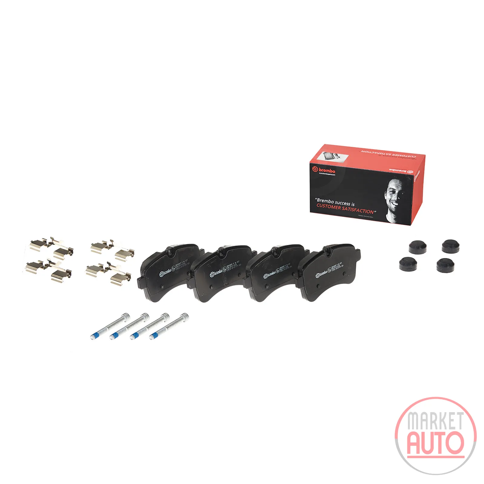 Rear brake pads with accessories