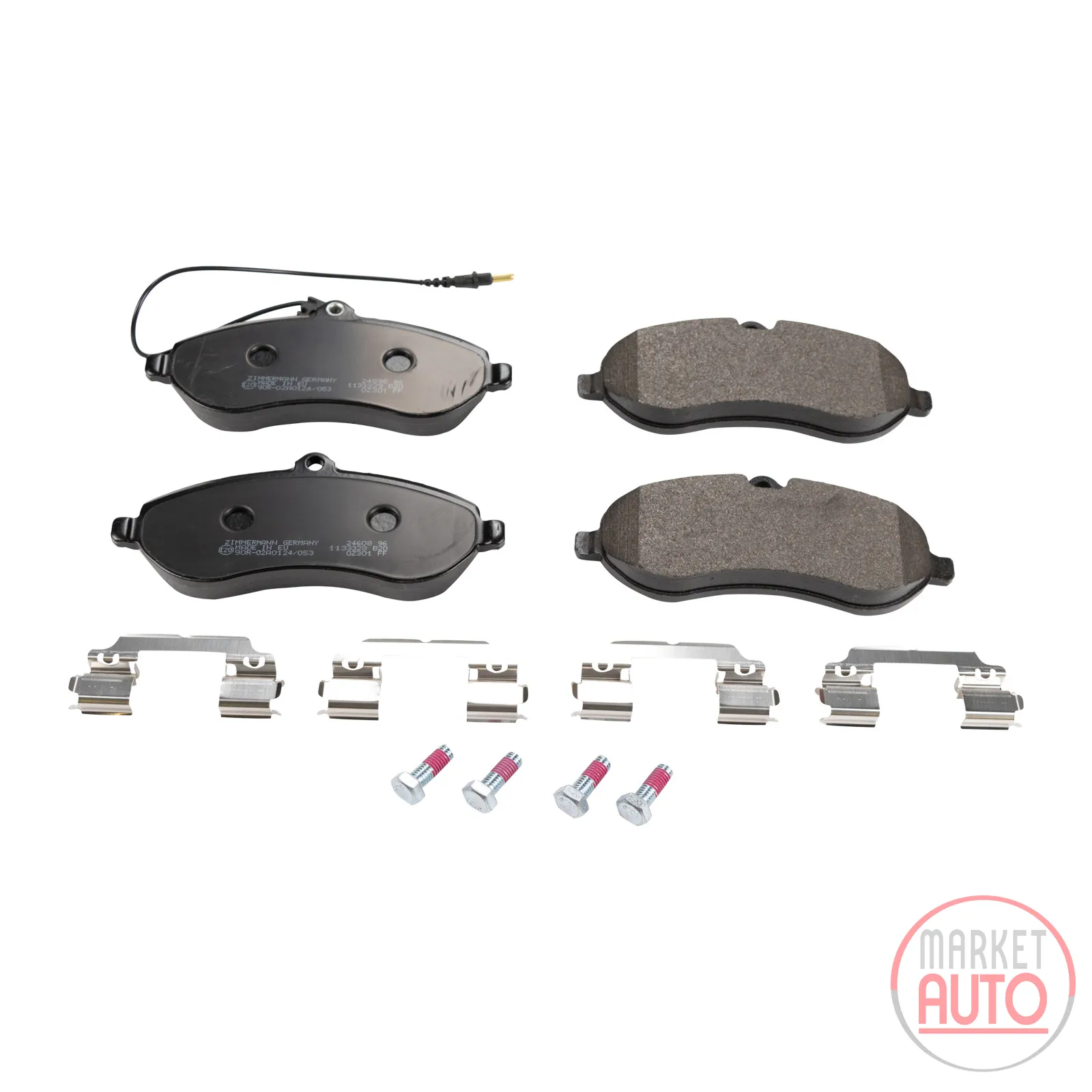 Front brake pads with accessories Brembo