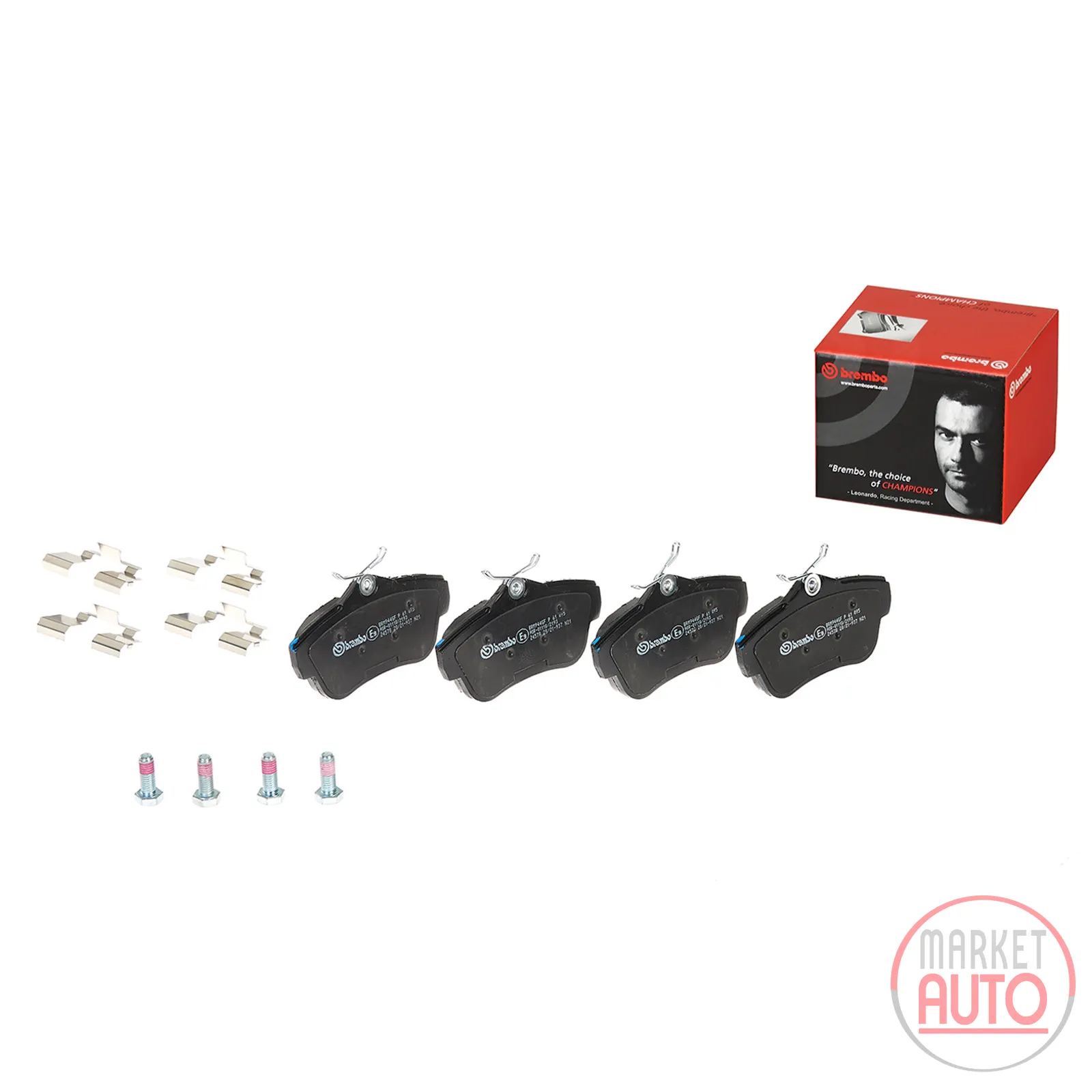 Rear brake pads with accessories Brembo