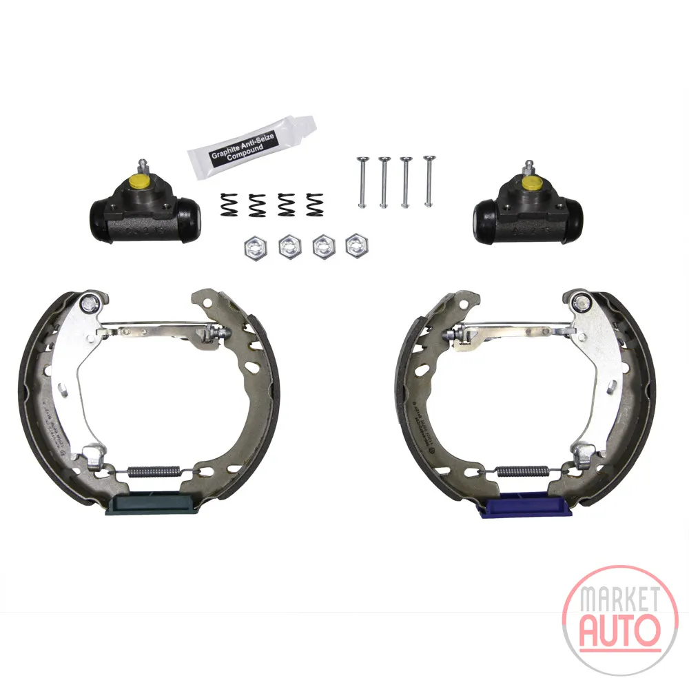 Rear brake shoes (kit) pre-assembled + ABS