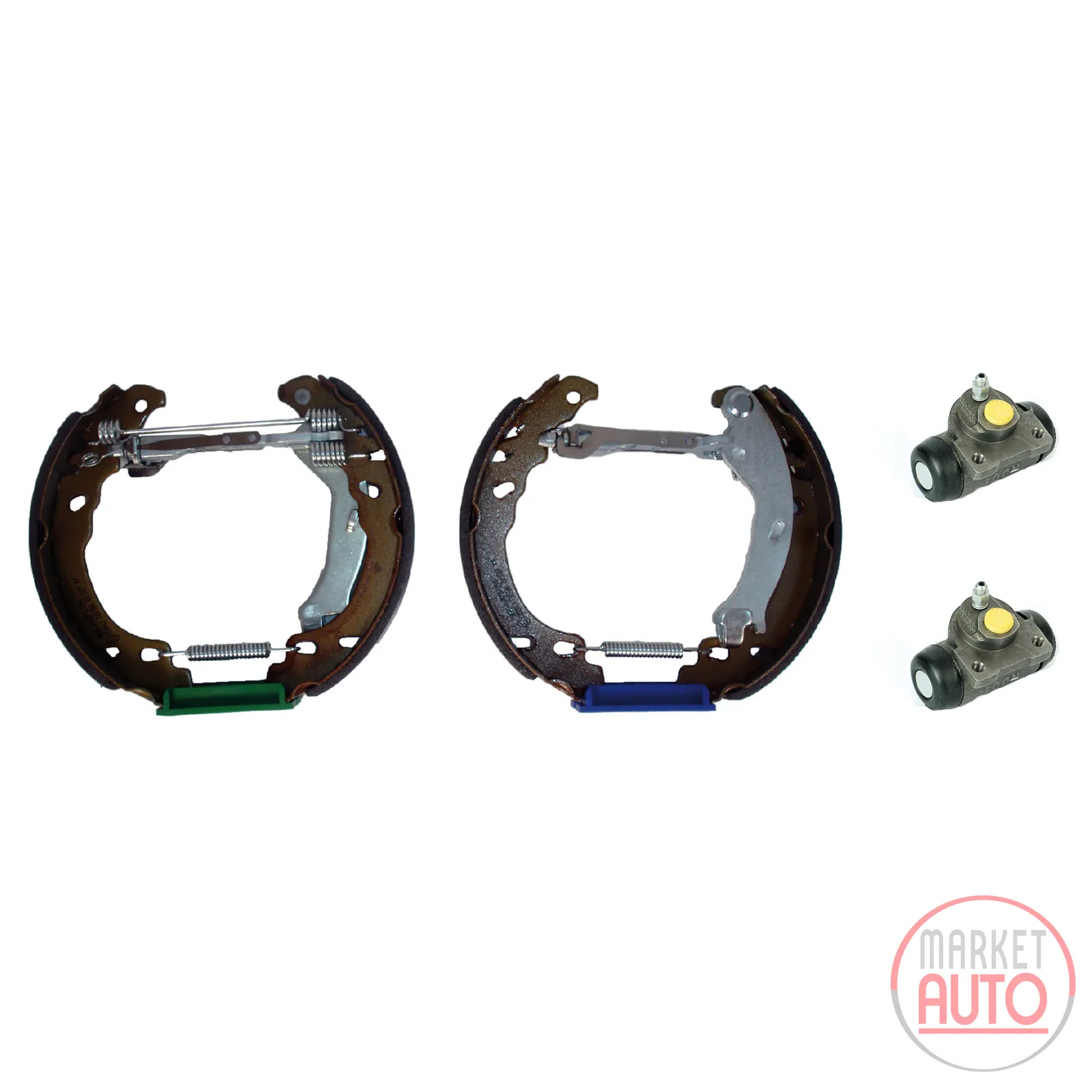 Rear brake shoes (kit) pre-assembled + ABS