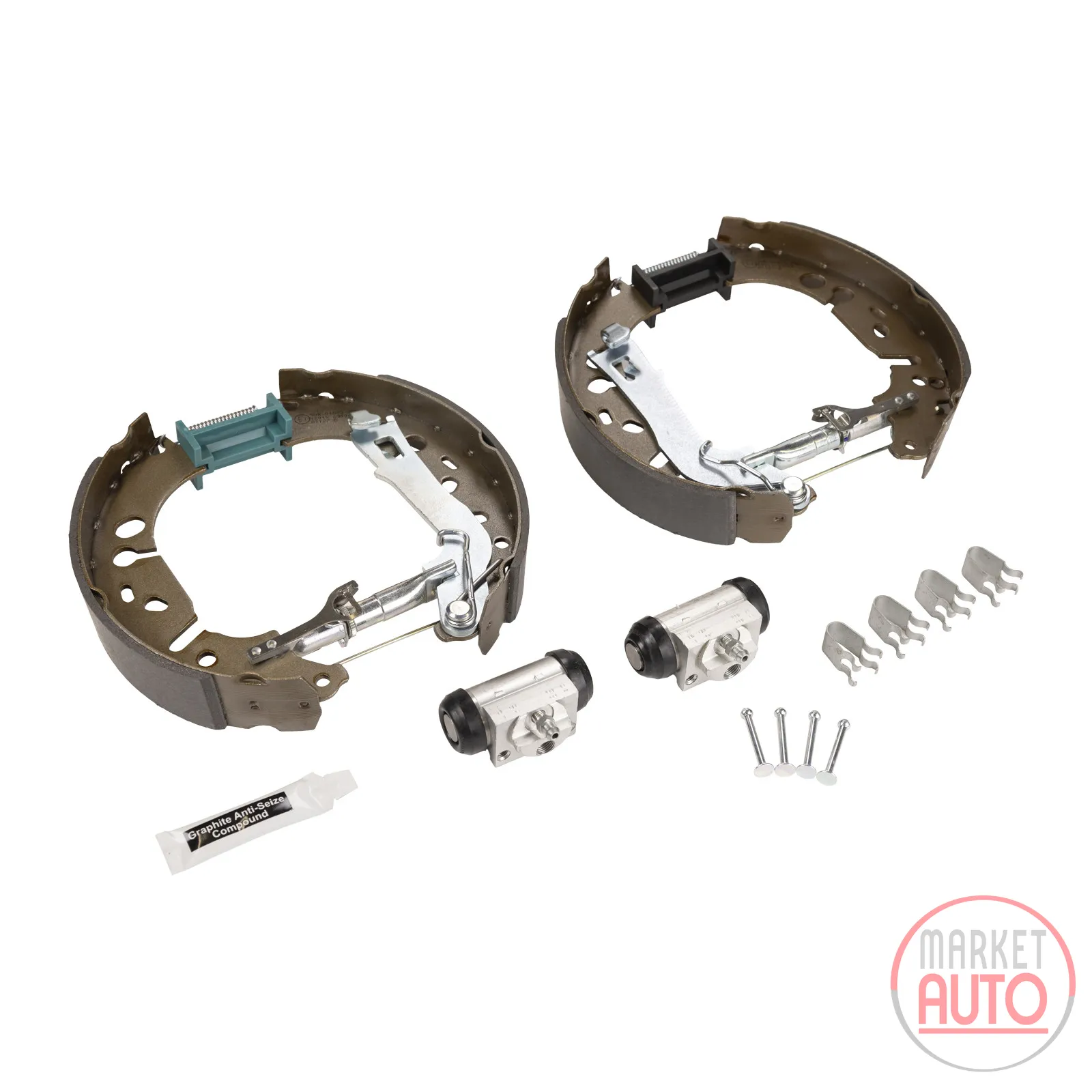 Rear brake shoes (kit) pre-assembled 228