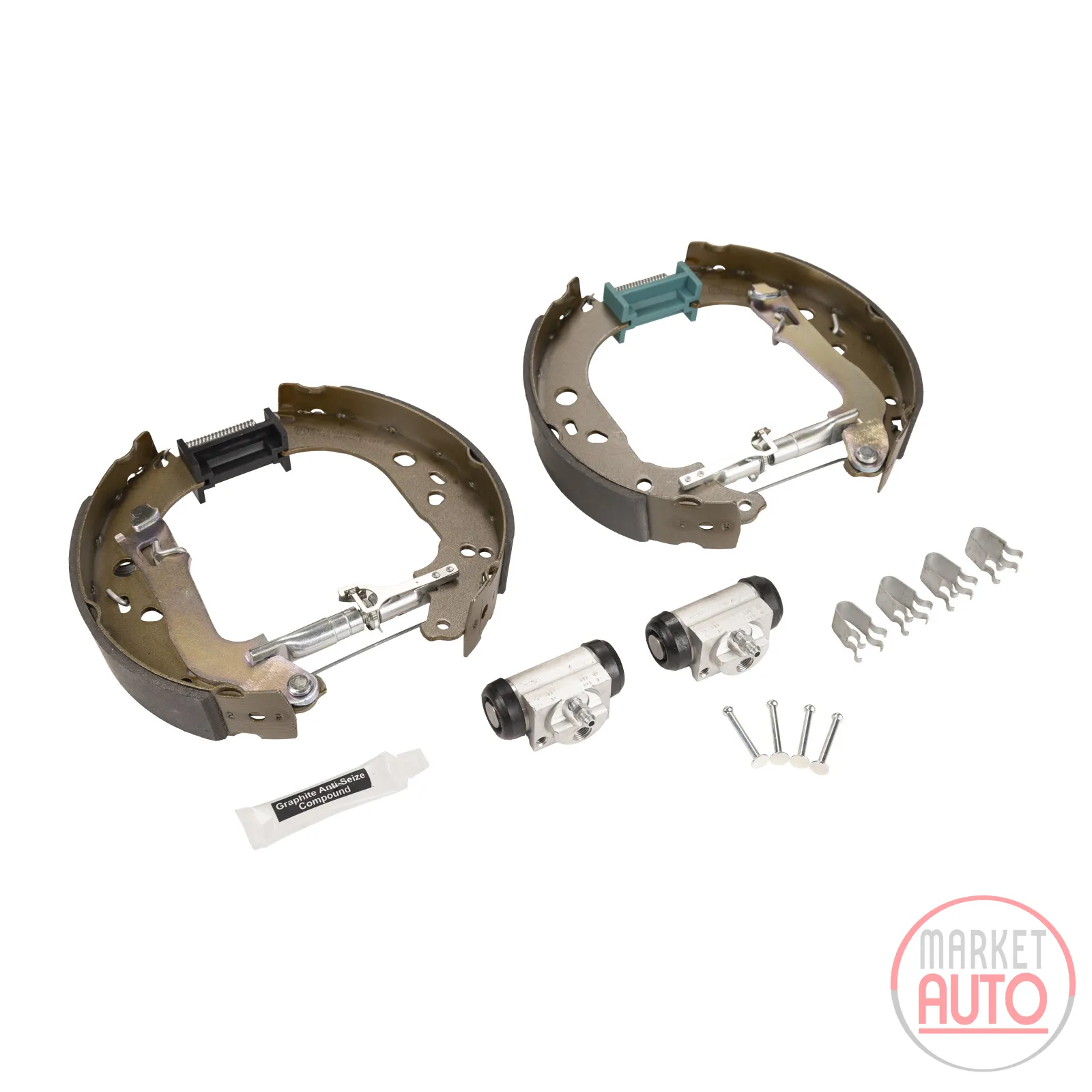 Rear brake shoes (kit) pre-assembled 228