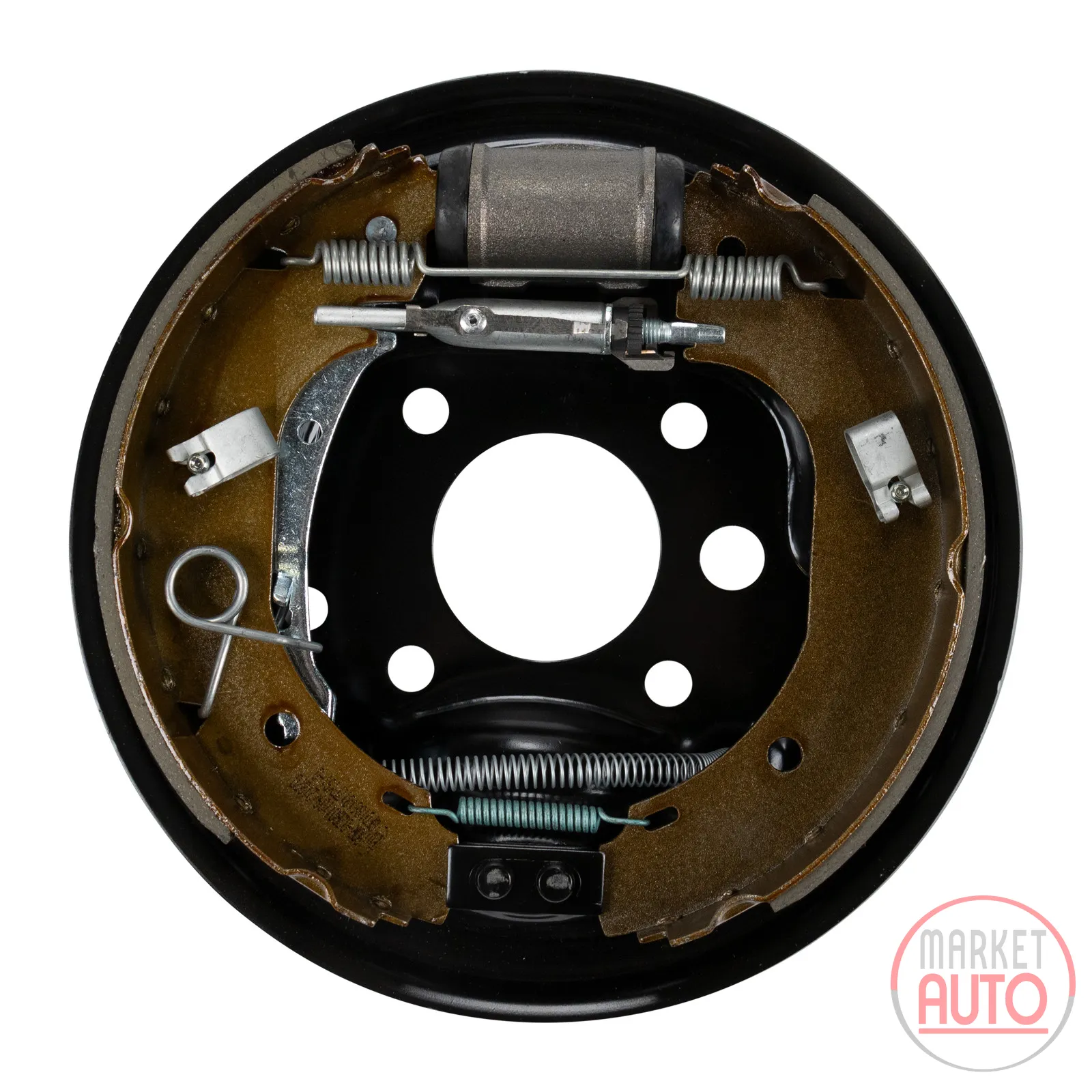 Brake kit pre-assembled on anchor plates right