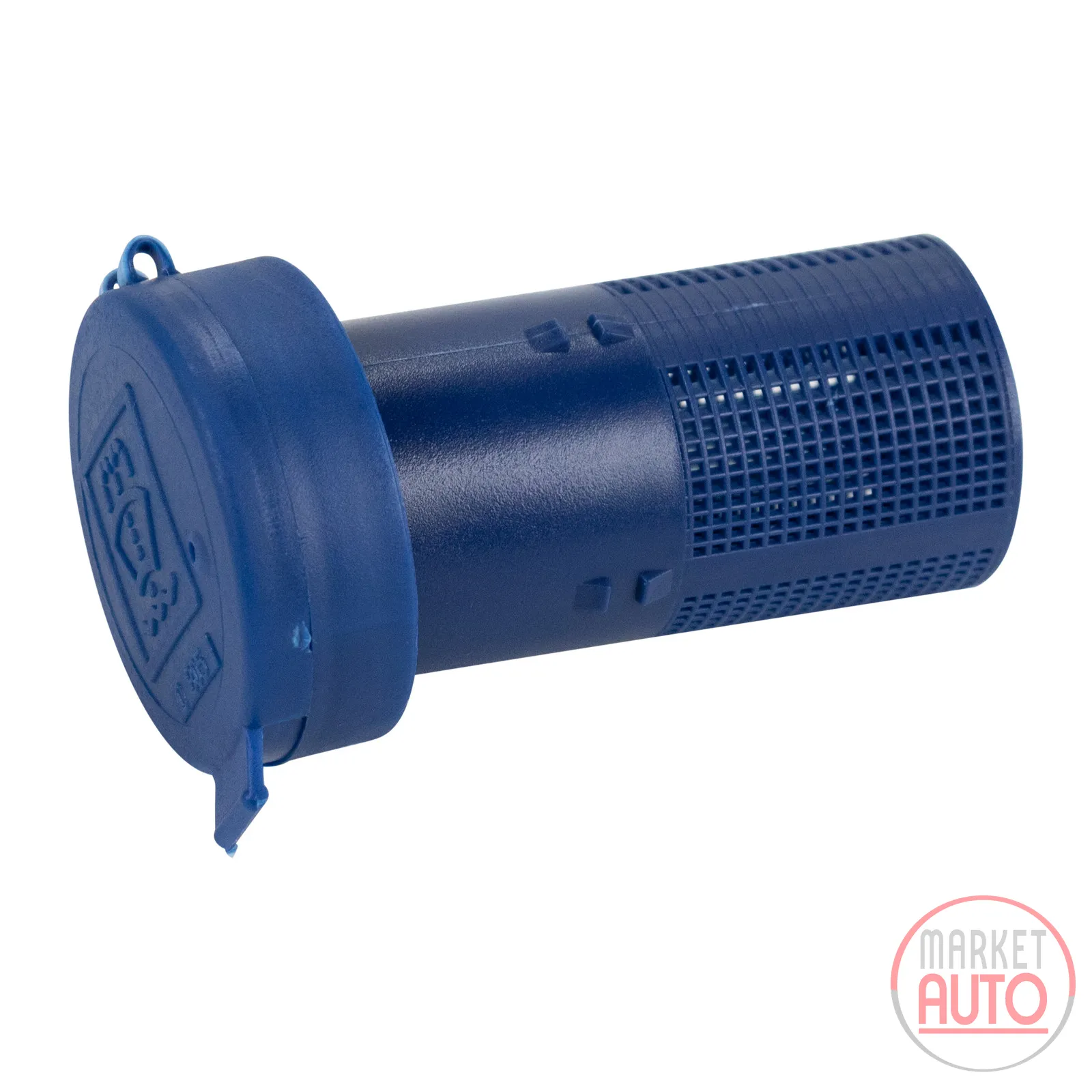 Windscreen washer reservoir cap with filter
