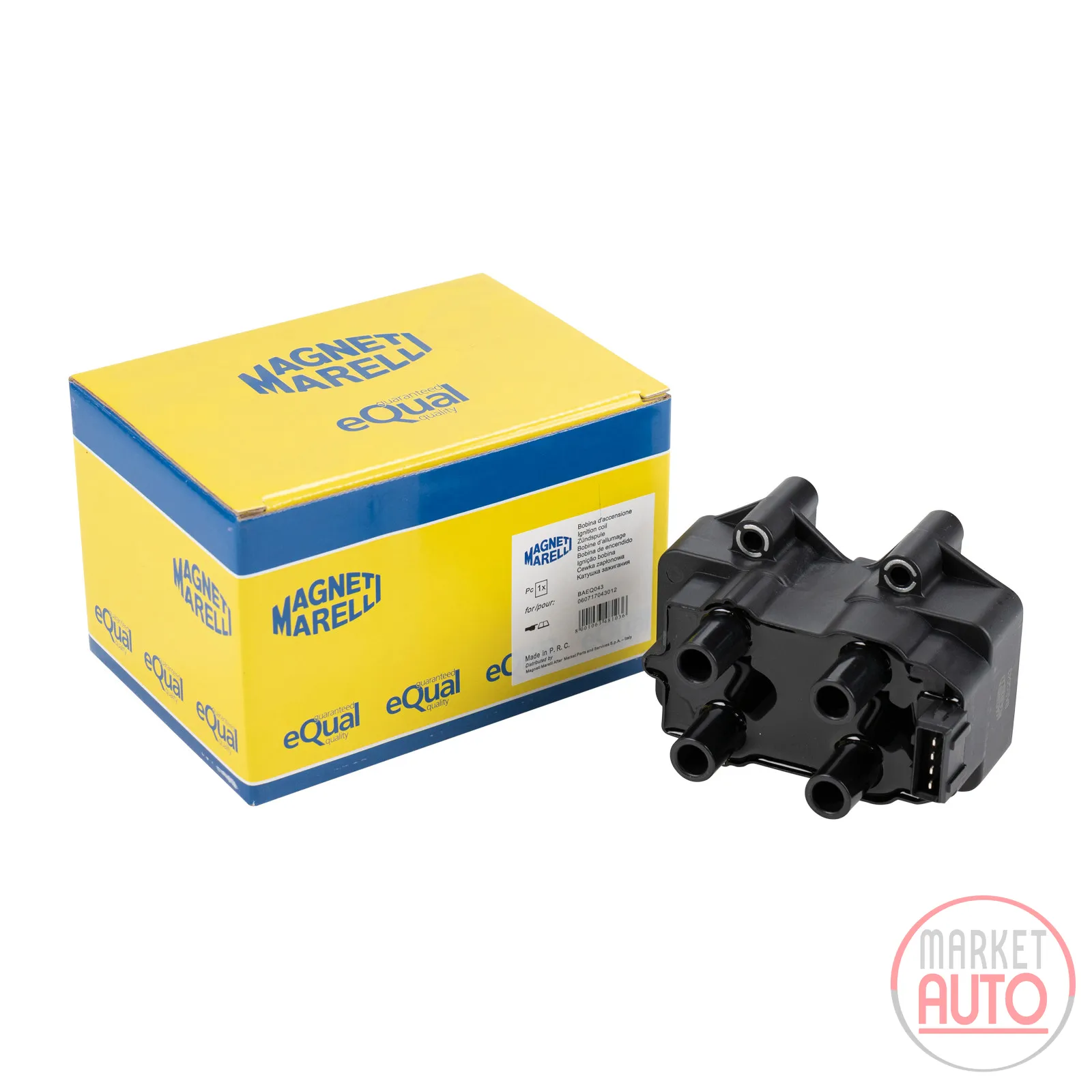 Block ignition coil double ignition coil for 4 candles Magneti Marelli