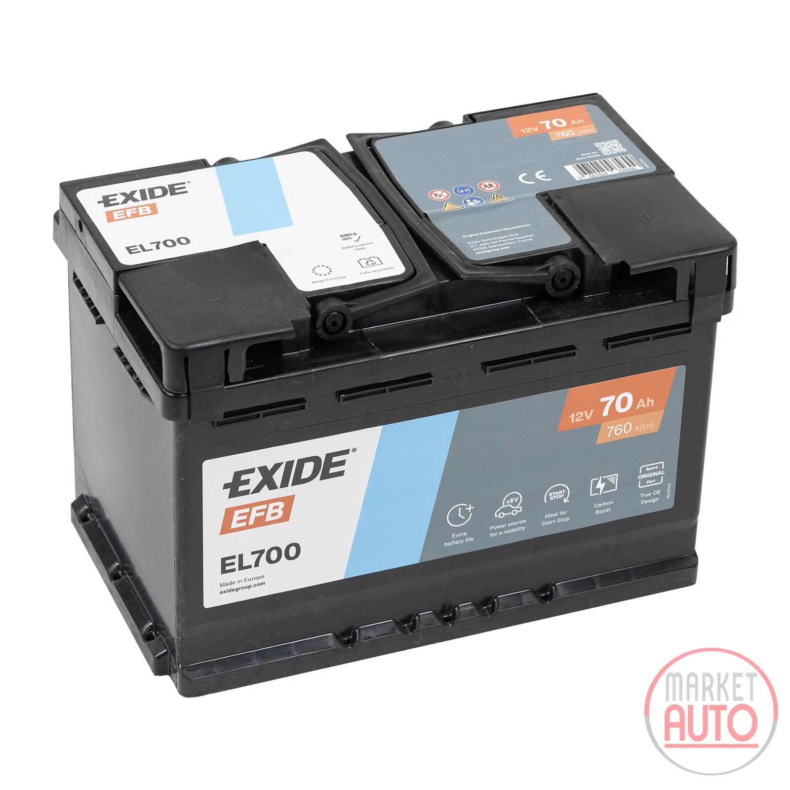 70AH 760A battery EFB EL700