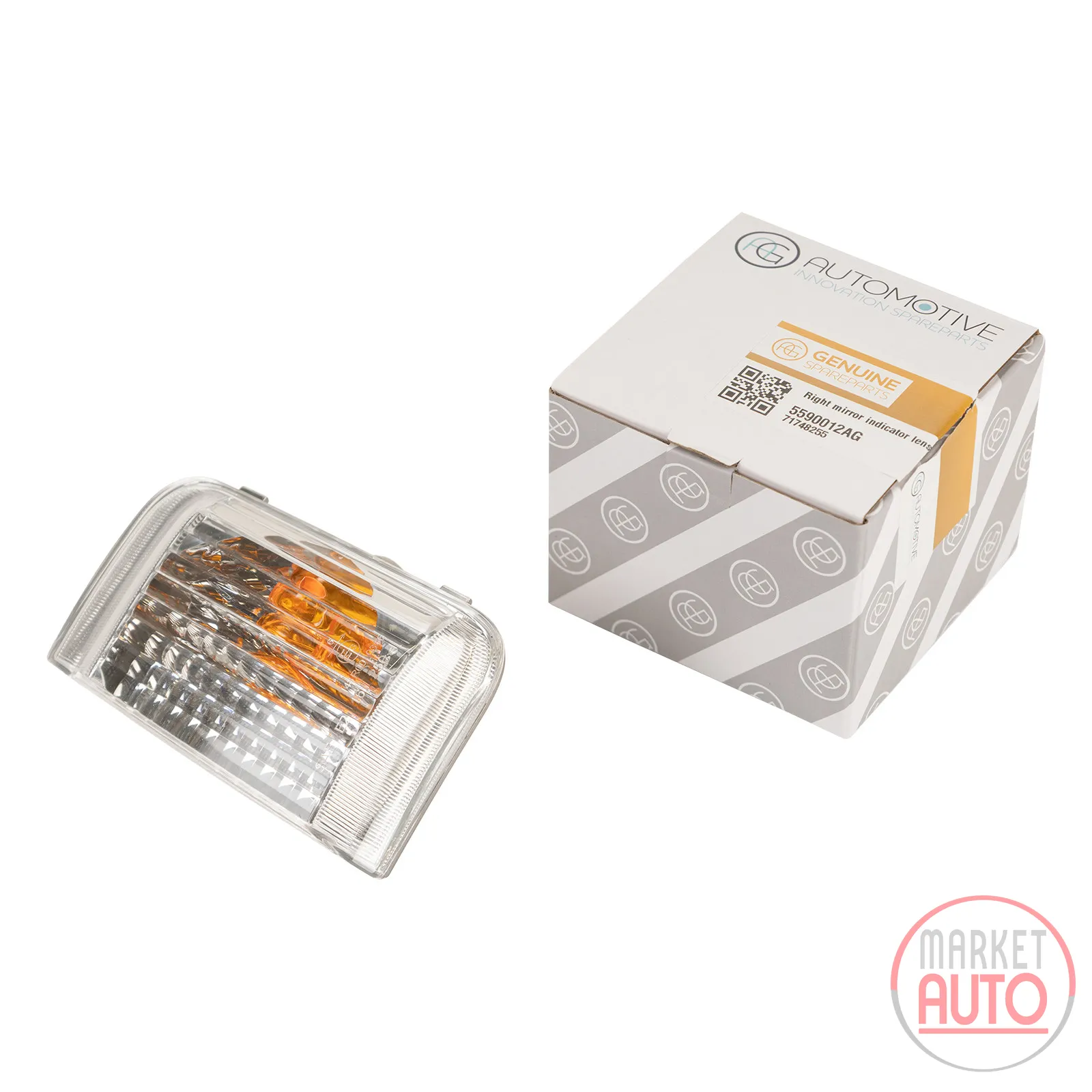 Right-hand indicator cap in the mirror for 16-watt indicators, with orange cap i
