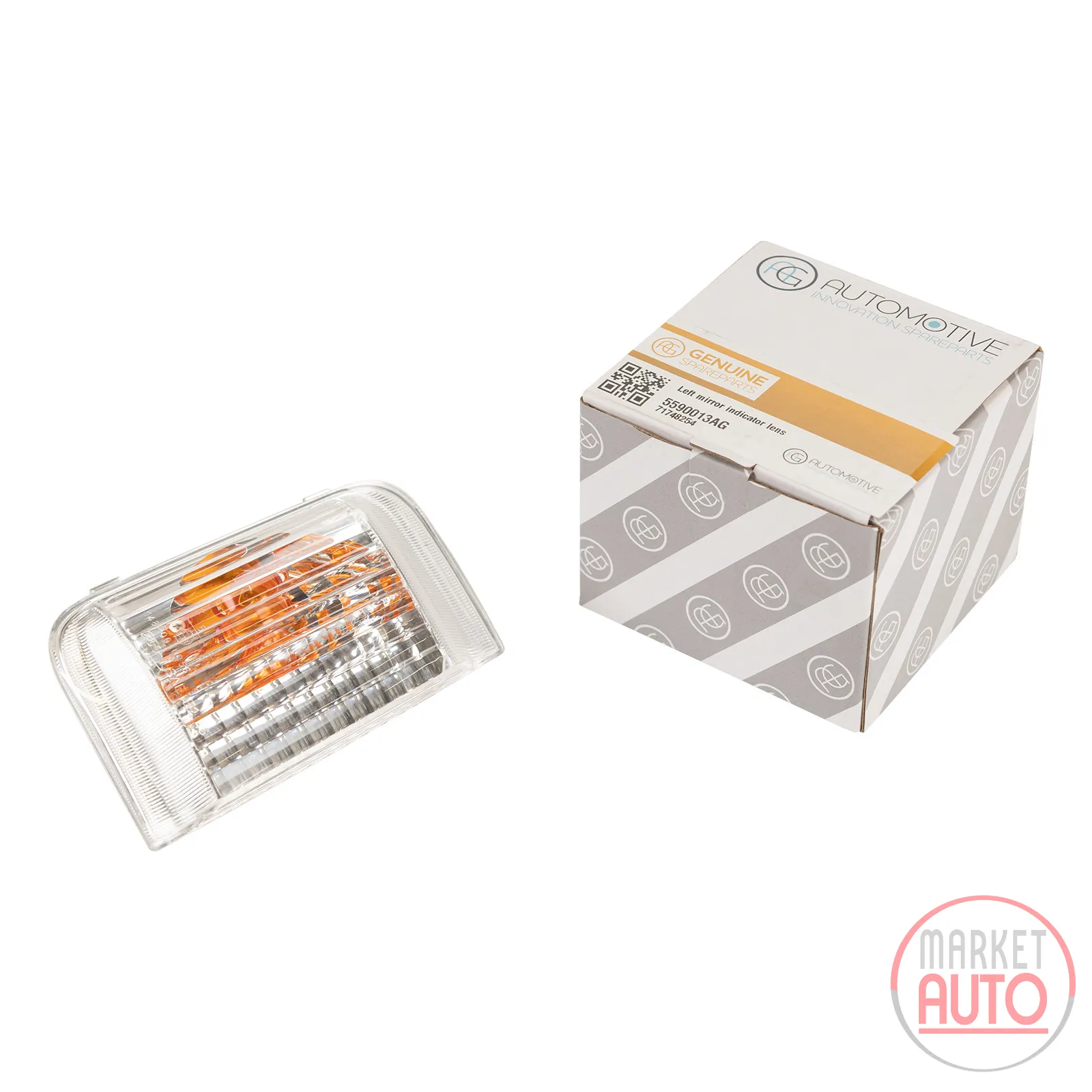 Left indicator cap in the mirror for 16-watt indicators, with orange cap inside.