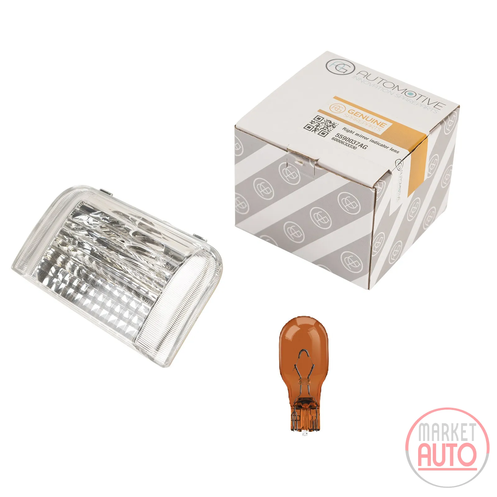 Right-hand indicator cap in the mirror for 16-watt indicators, including bulb.