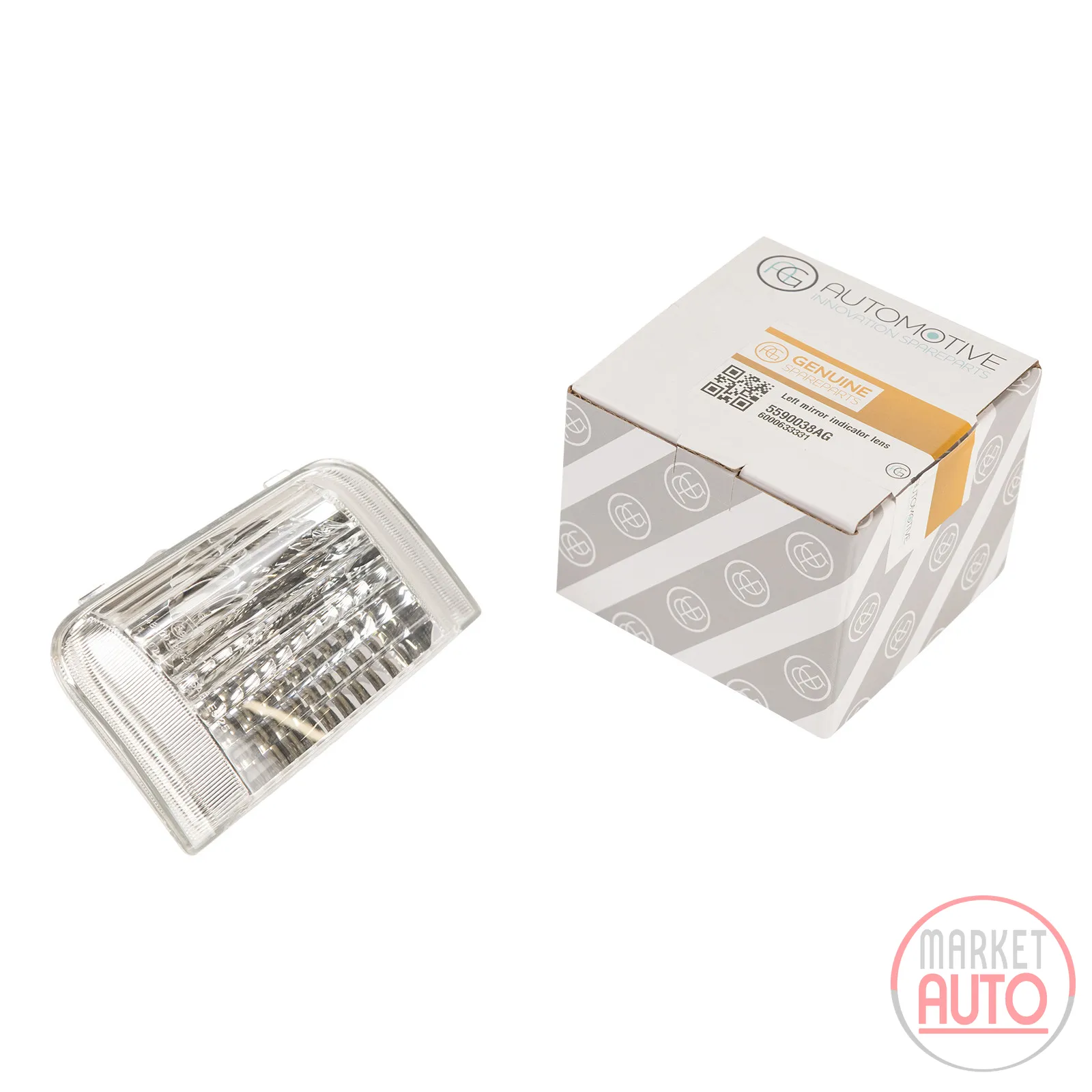 Left indicator lens in mirror for 16-watt indicators