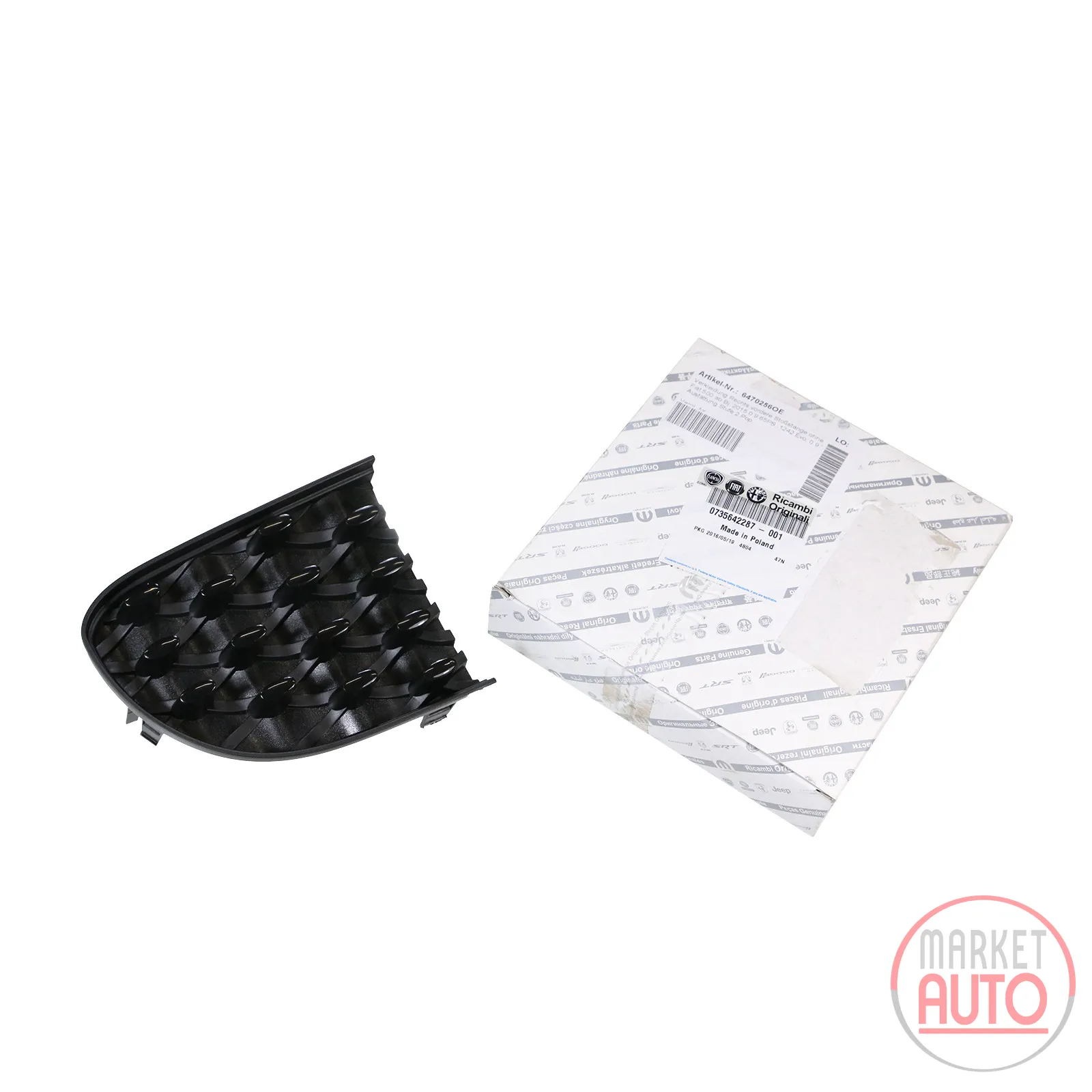 Right front bumper trim without fog lights