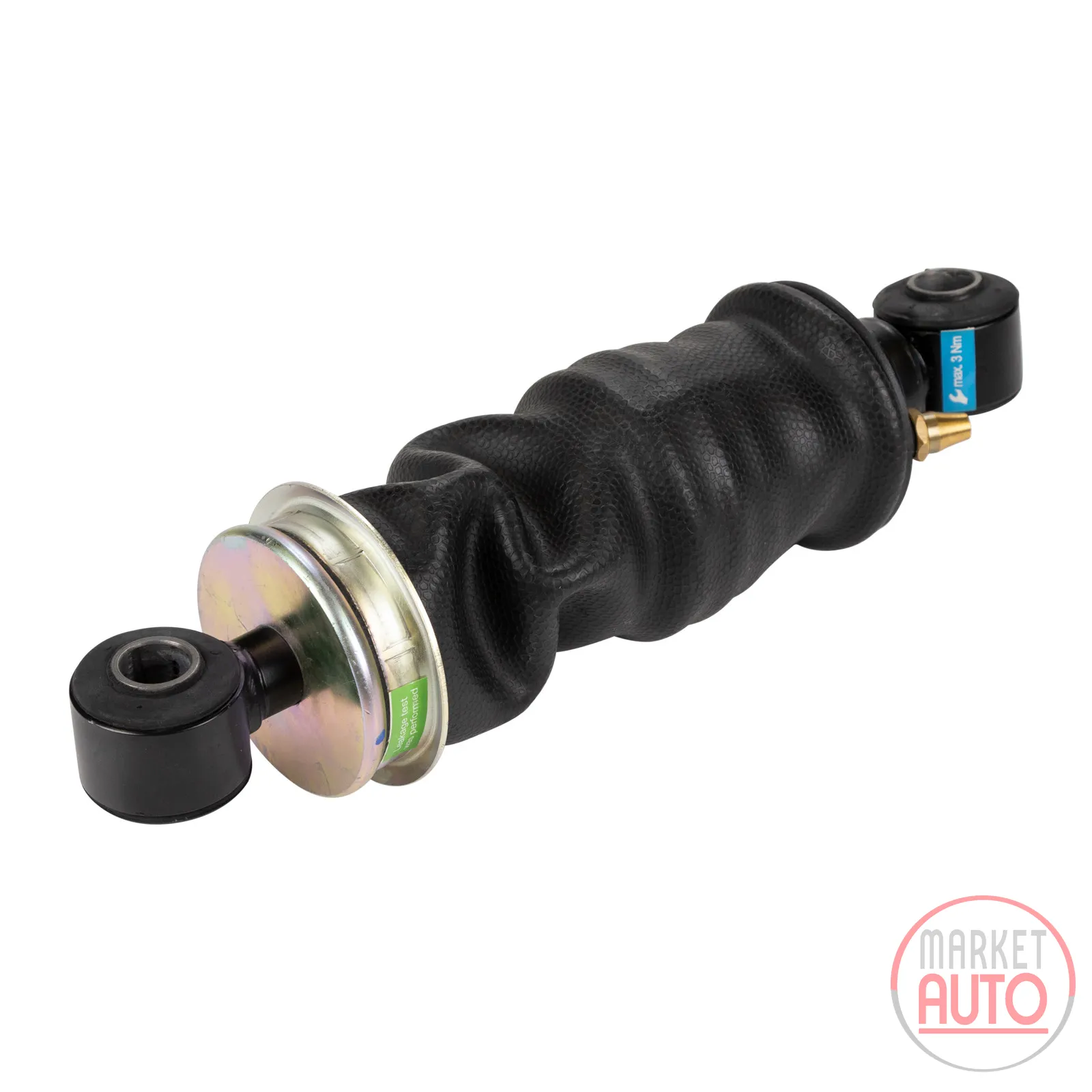 Cabin shock absorber with air bellows at the front