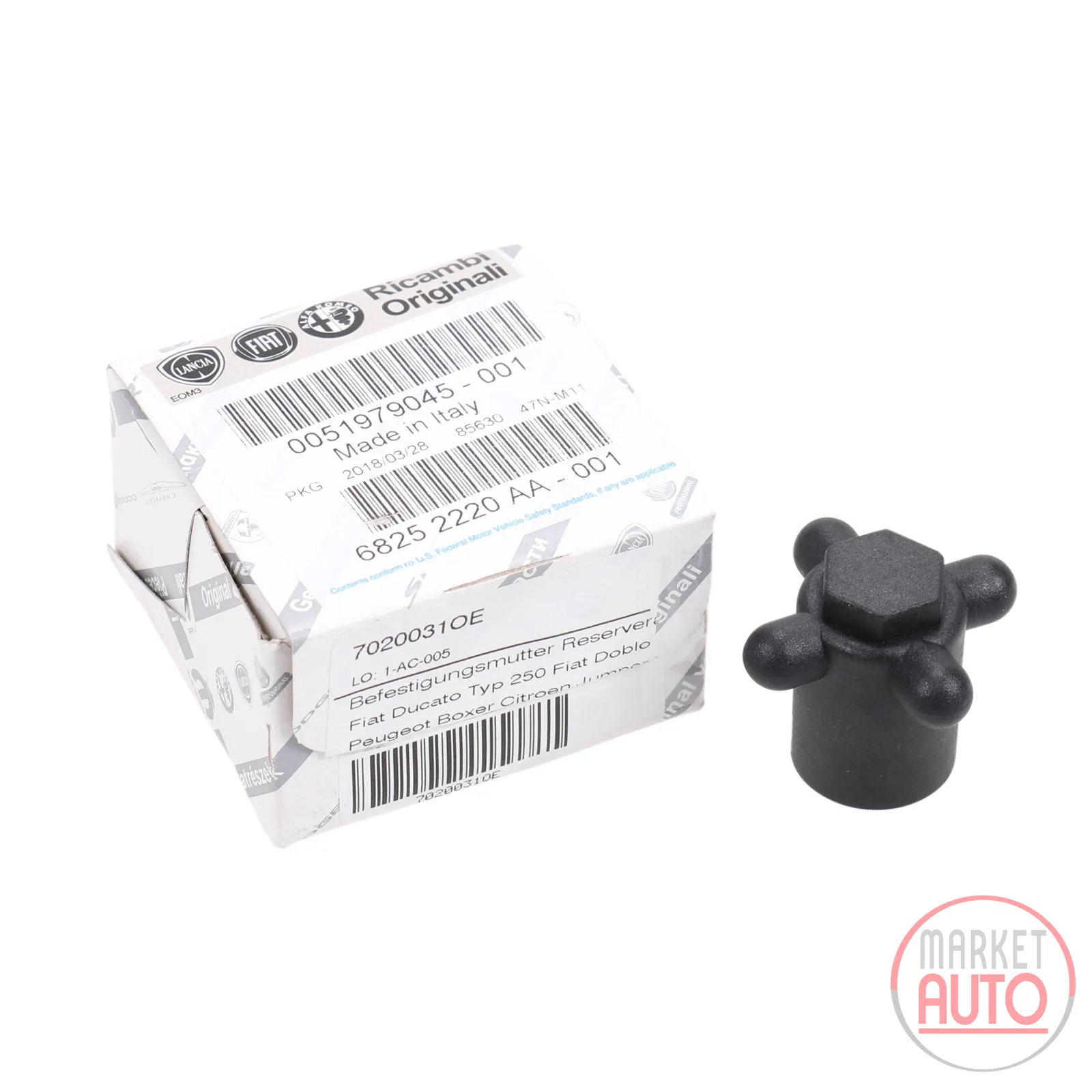 Spare wheel fixing nut