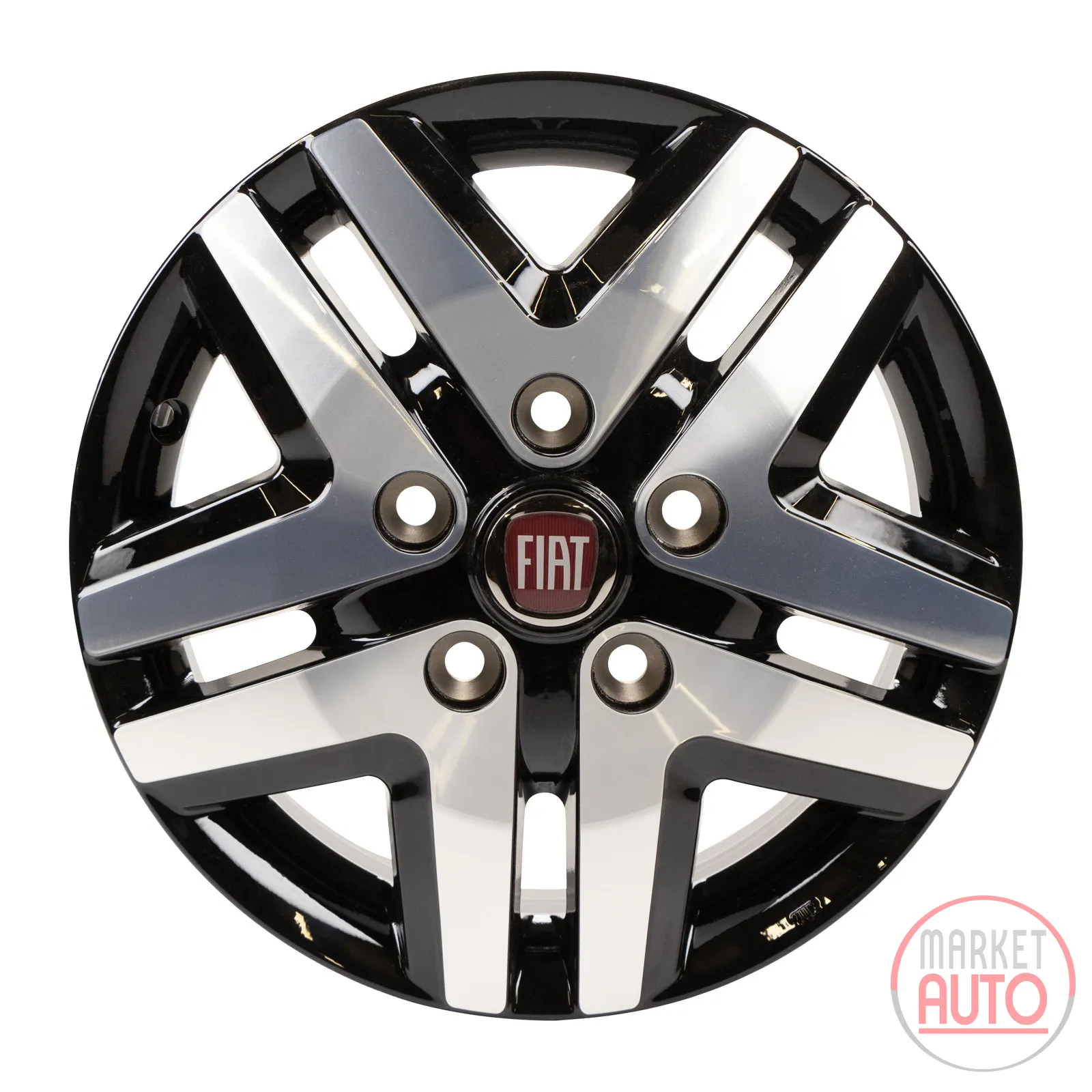 Light alloy rim black silver 16", with hub cap