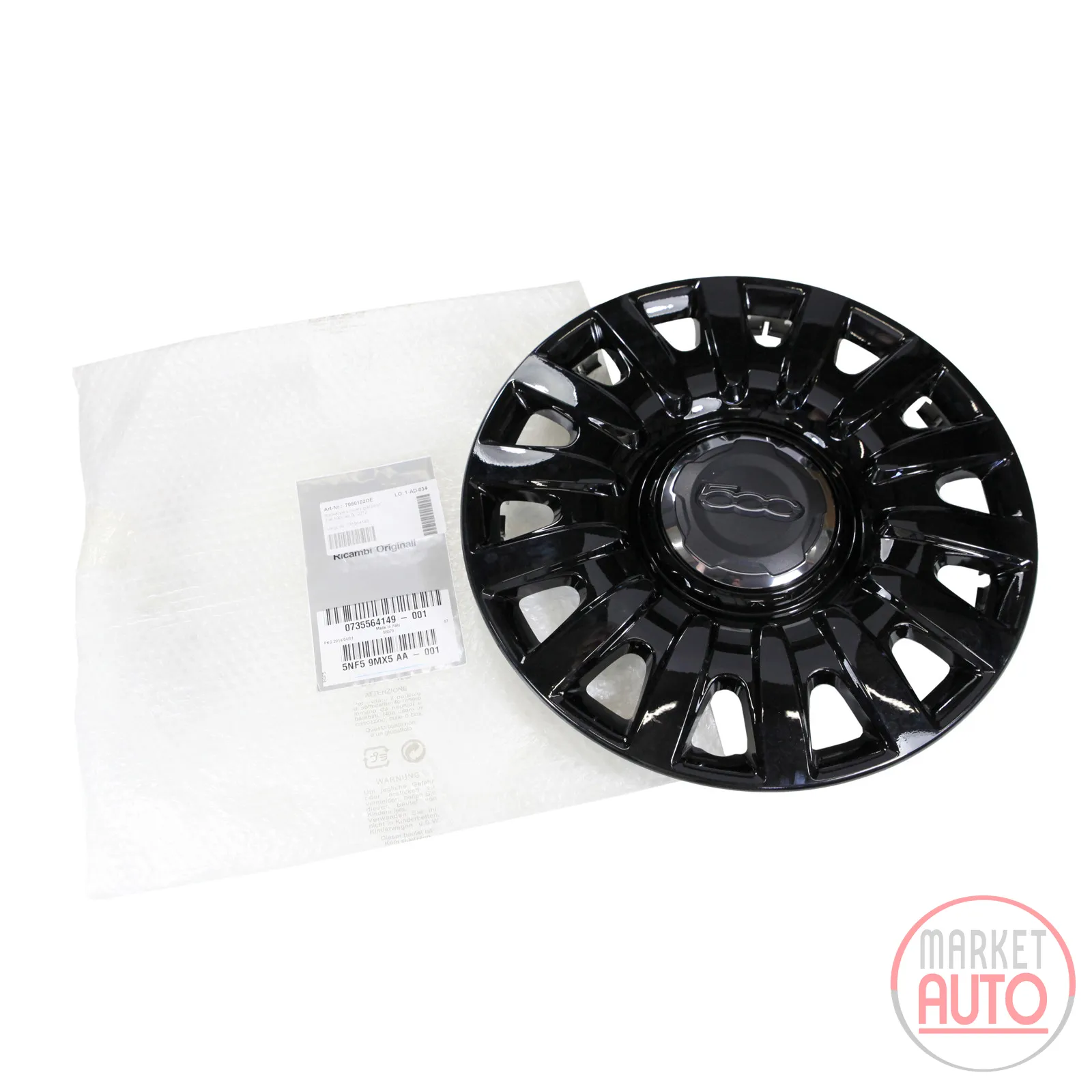 Hubcap glossy black 16 inch