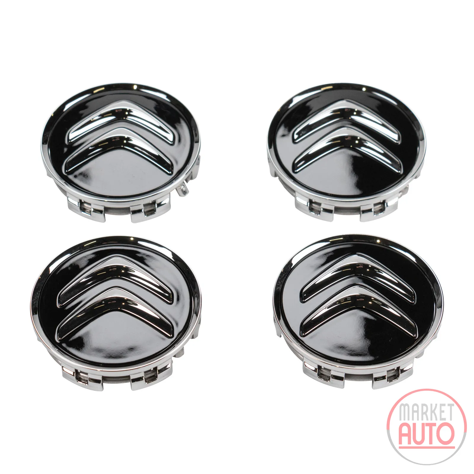Wheel hub cap set (4 pieces) Citroen black/chrome