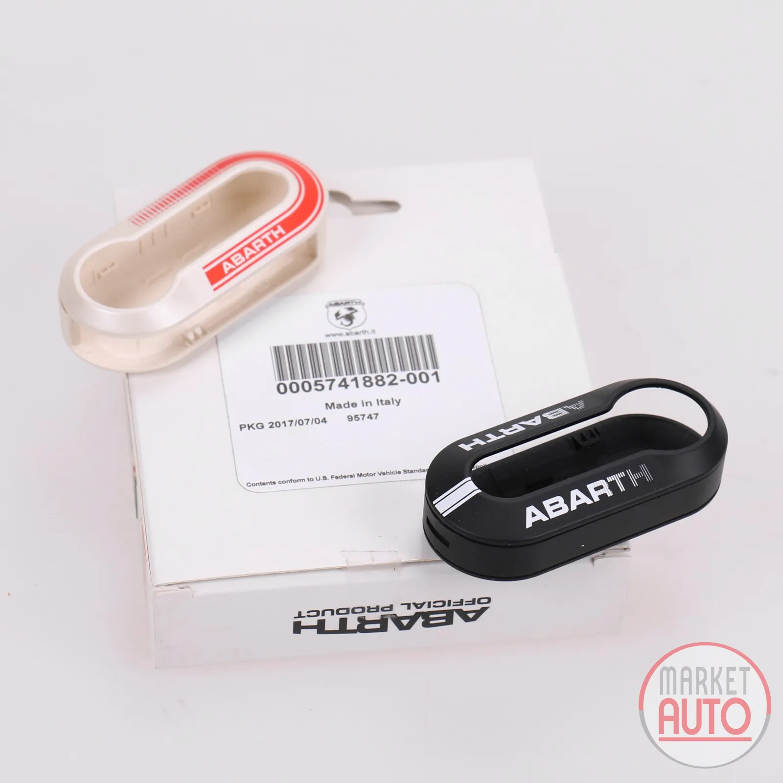 Key Cover Set Abarth Black & White