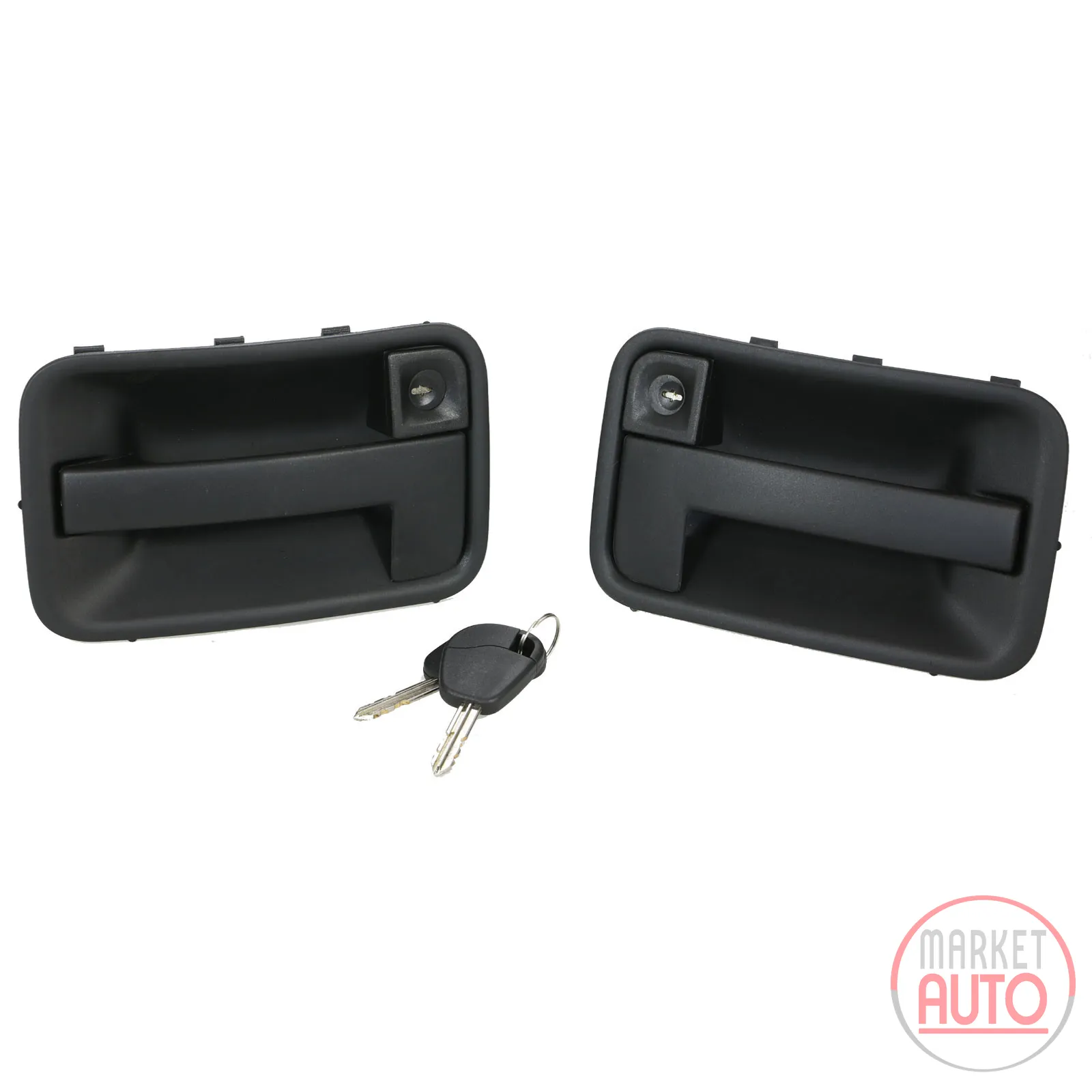 Door handle set front left and right with key