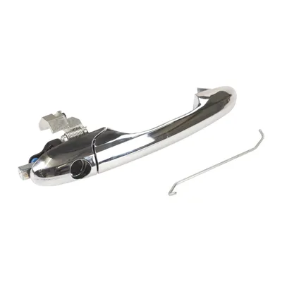 Door handle chrome right without cylinder with hole for cylinder