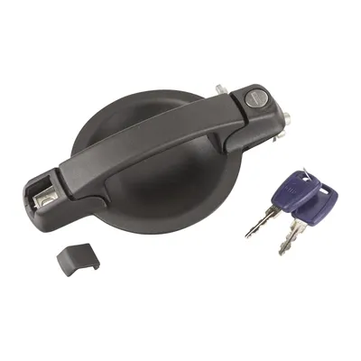 Door handle front left black with locking cylinder