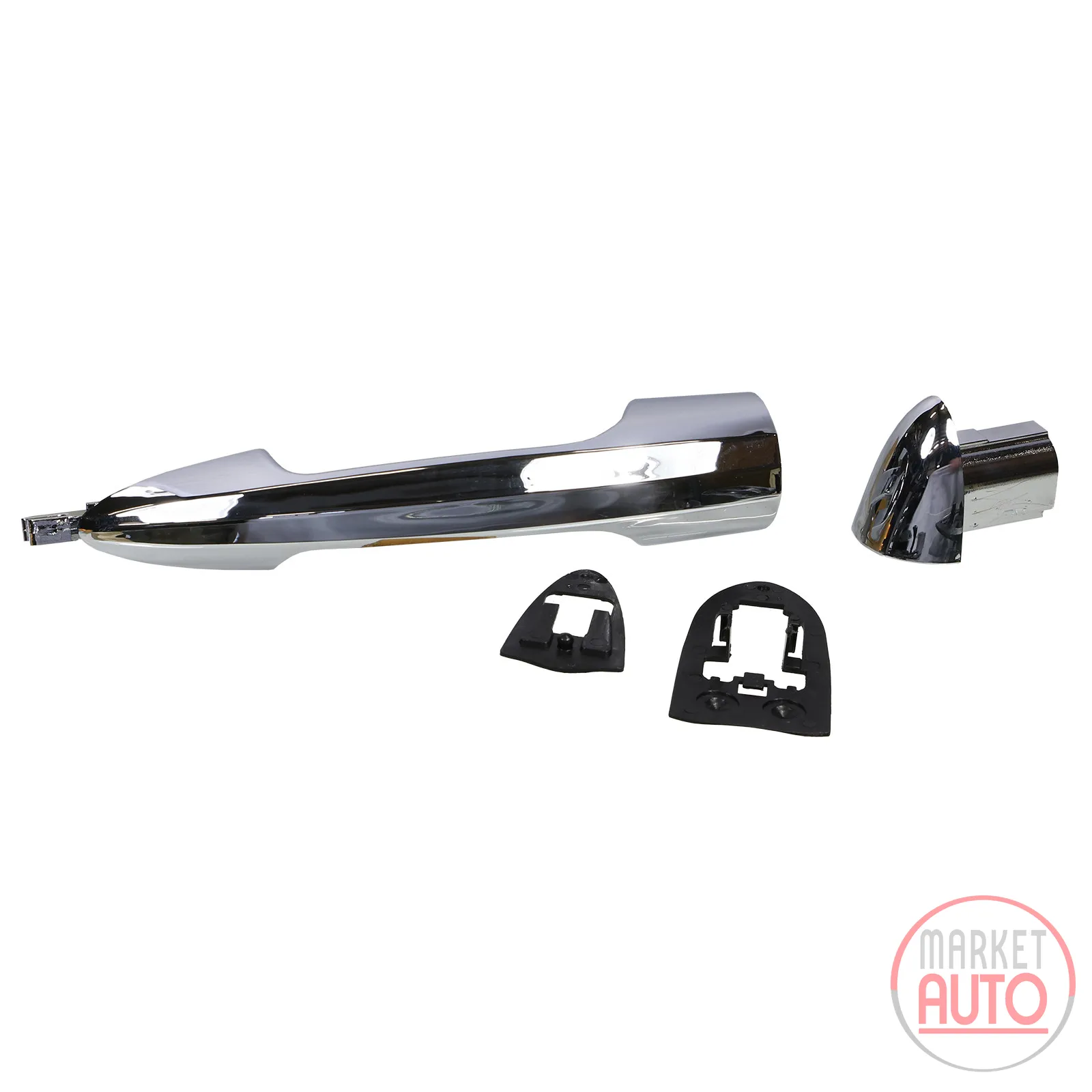 Door handle front right plastic chrome