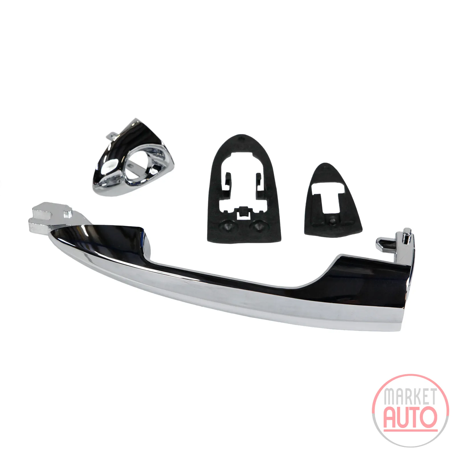 Door handle front left plastic chrome