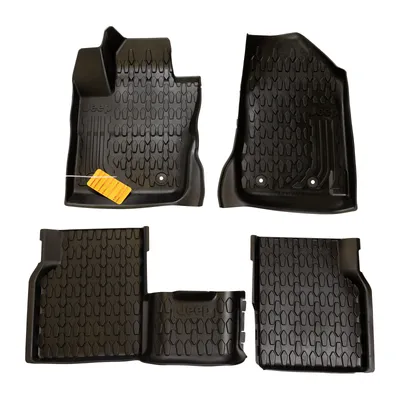 Rubber floor mats set of 3 black with Jeep logo