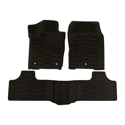 Rubber floor mat set dark slate grey with Jeep logo
