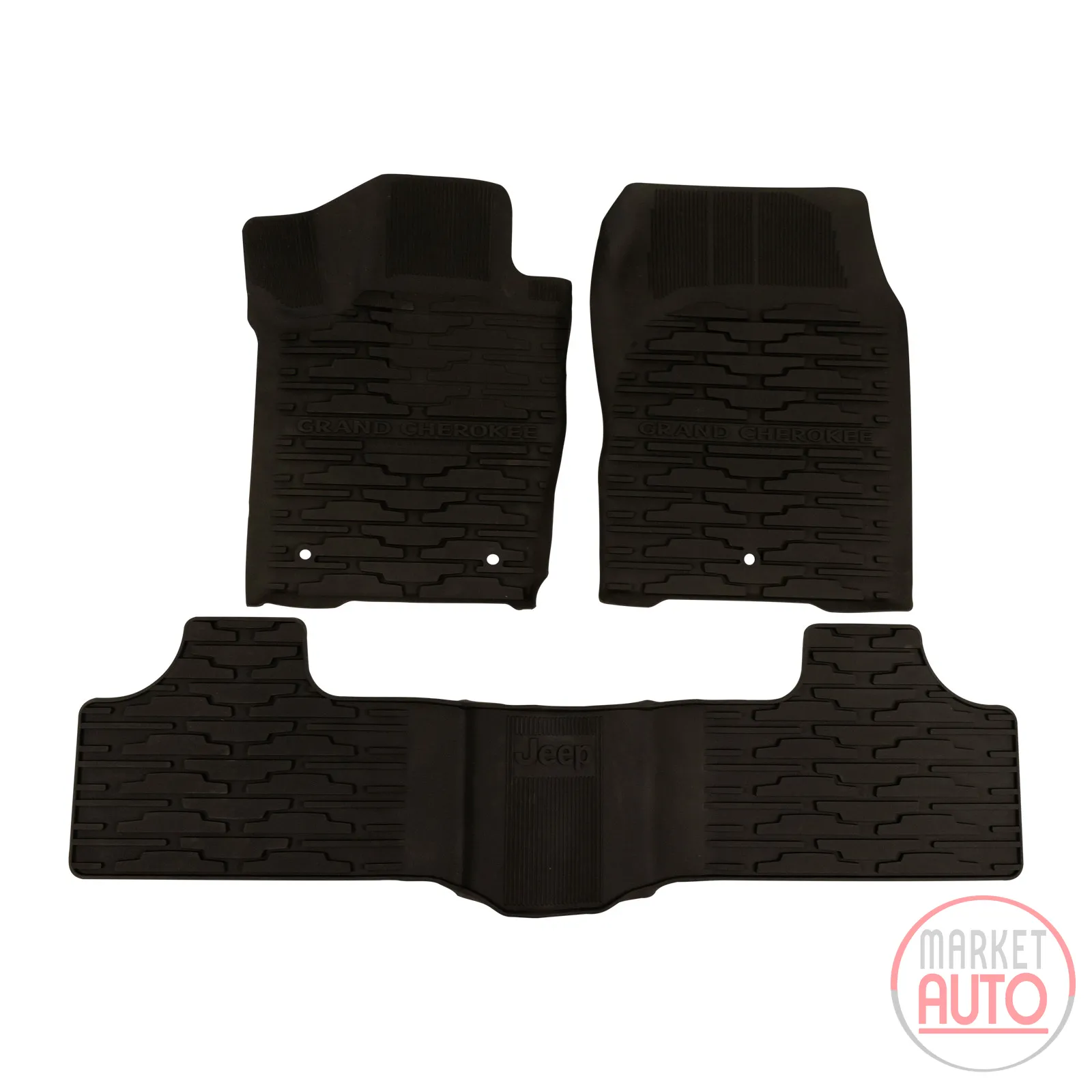 Rubber floor mat set dark slate grey with Jeep logo