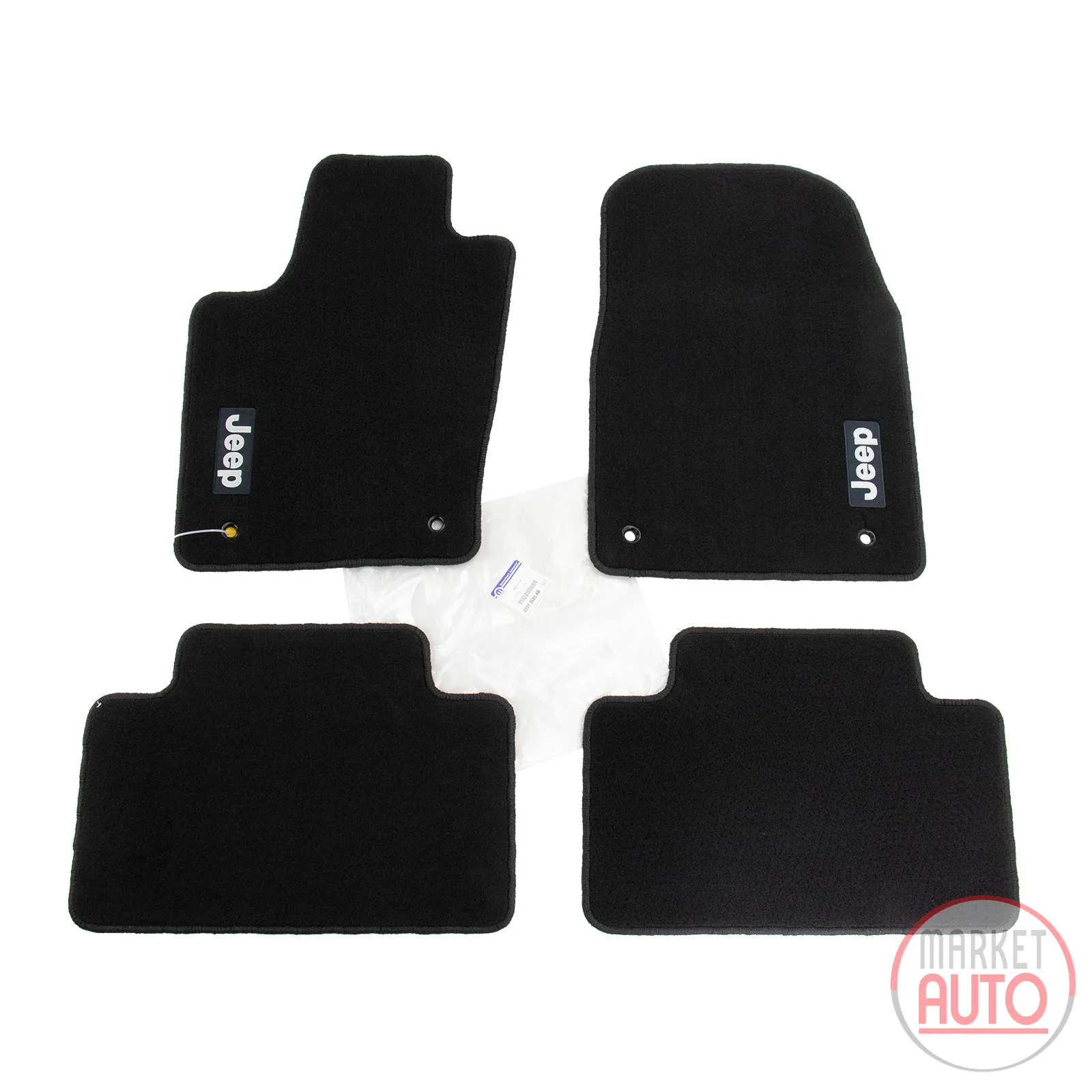 Floor mat set black with Jeep logo set of 4