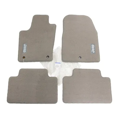 Floor mat set medium stone grey with Jeep logo set of 4