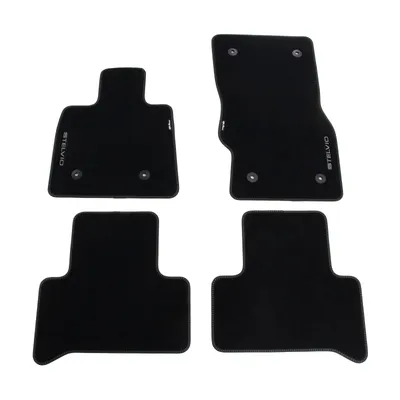 Floor mats 4-pack velour set with silver stitched Stelvio logo