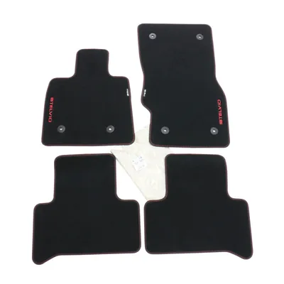 Floor mats 4-pack velour set with red stitched Stelvio logo