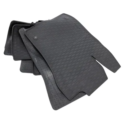 Rubber foot mat set black with high edge