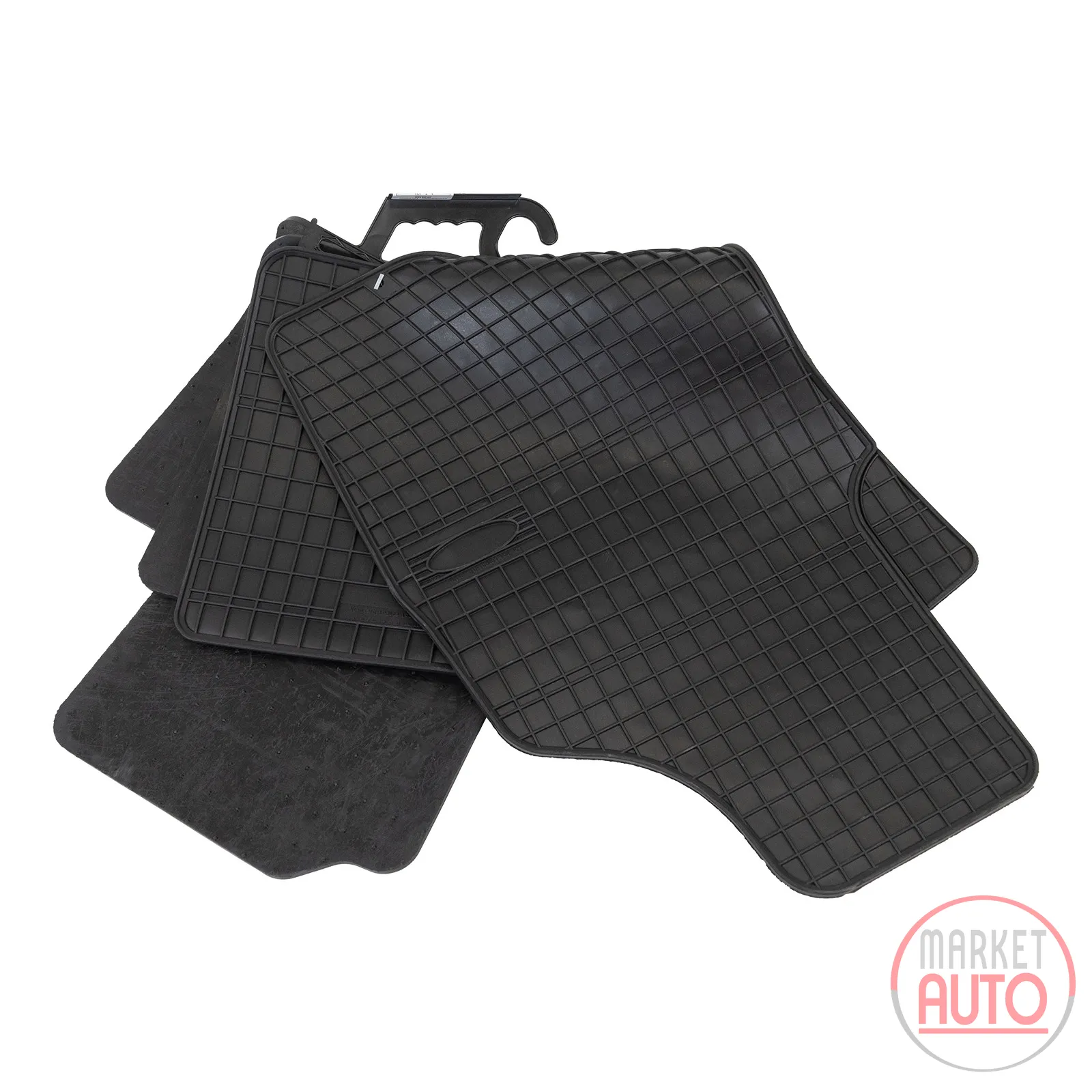 Rubber foot mat set black